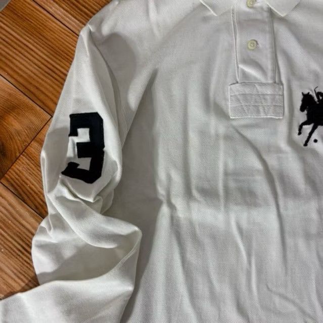 Polo Ralph Lauren × Vintage Polo Ralph Lauren Big Pony White Rugby Size US L / EU 52-54 / 3 - 4 Thumbnail