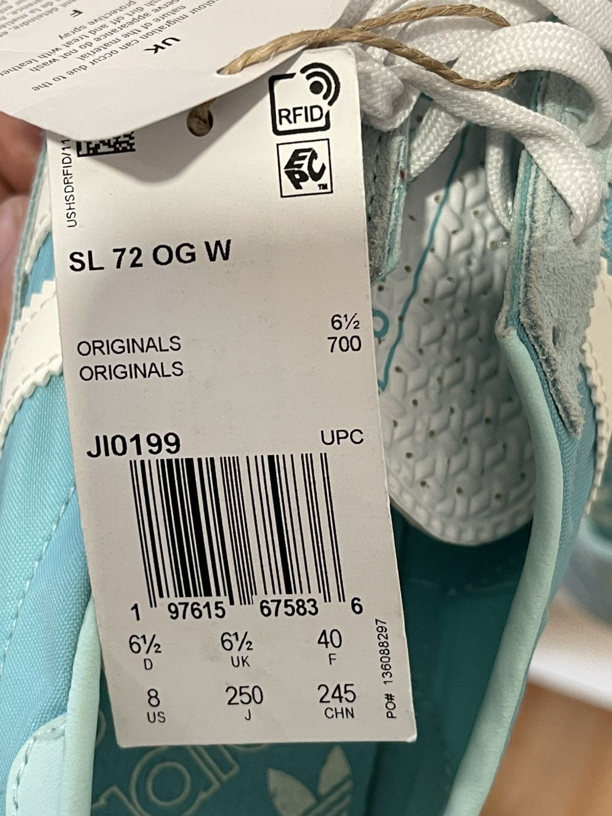 Adidas Adidas SL 72 OG W Women's Teal and White Sneakers Size US 8 / IT 38 - 7 Thumbnail