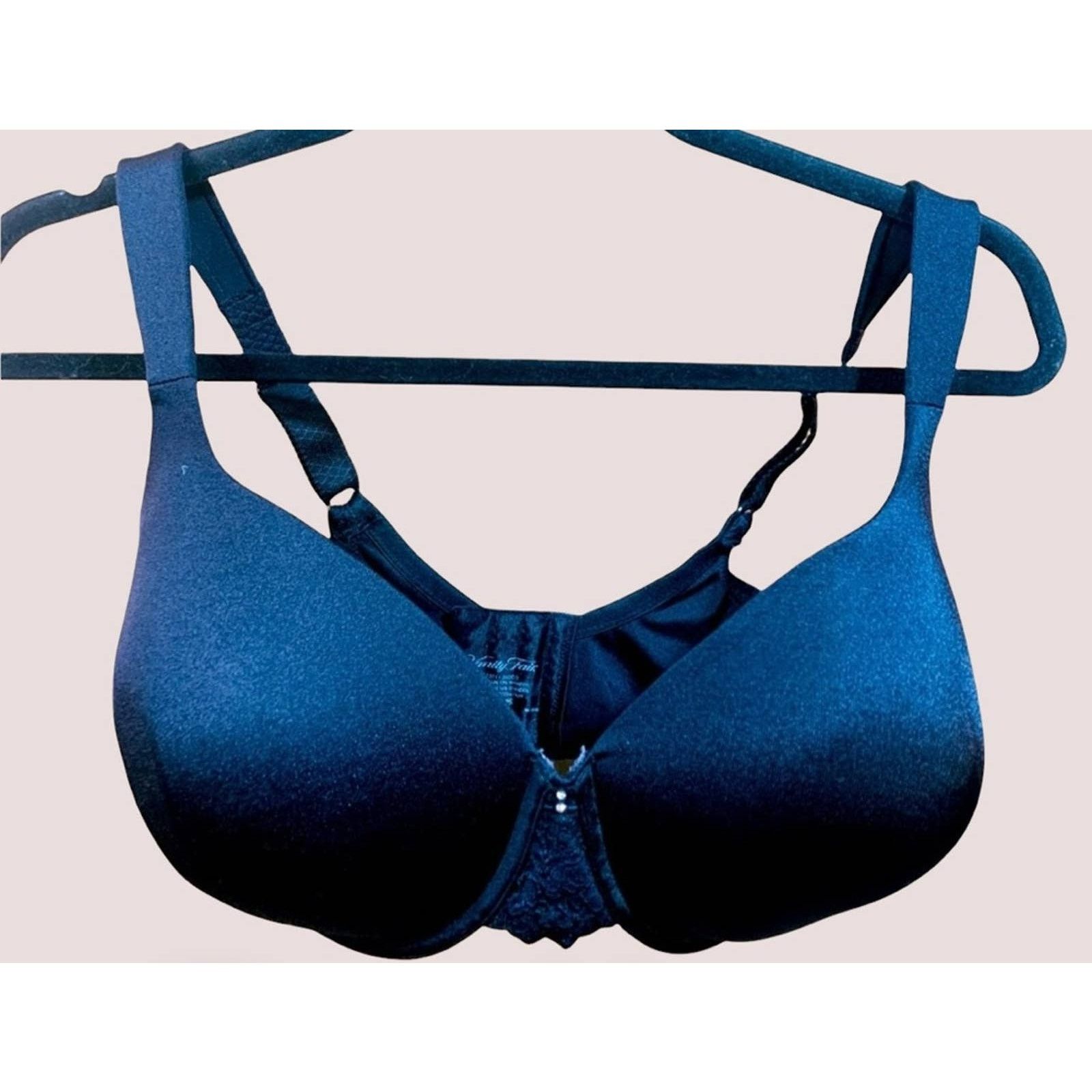 Vanity Fair Plus Size Bra 36Ddd Lace Padded Bra Goth Witchy in Black, Women's