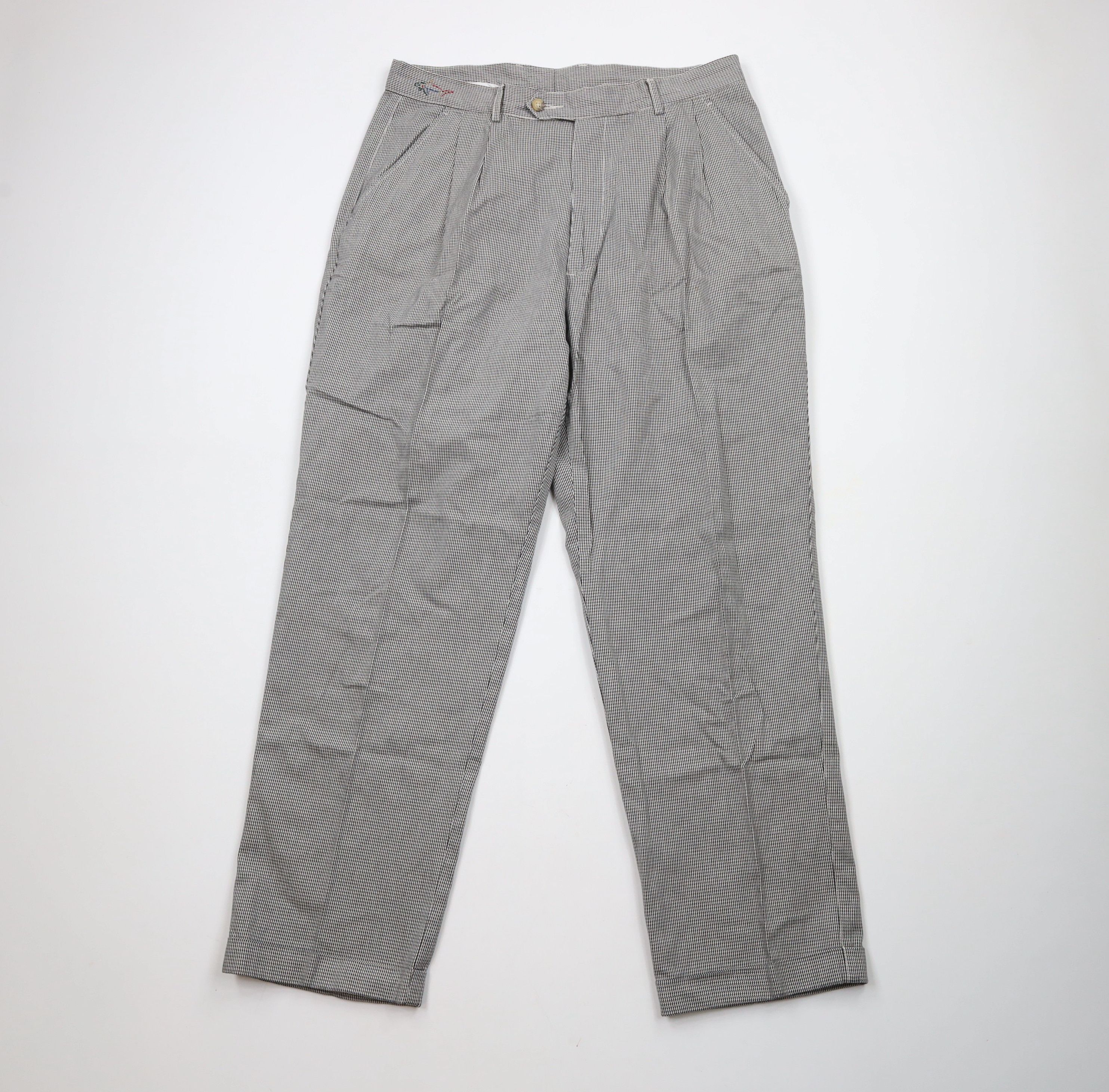 Vintage Vintage 90s Streetwear Cuffed Houndstooth Chino Pants Cotton Size US 34 / EU 50 - 1 Thumbnail