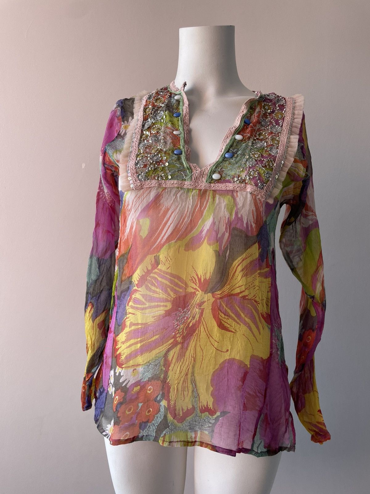Vintage Y2k silk blouse Size M / US 6-8 / IT 42-44 - 8 Thumbnail