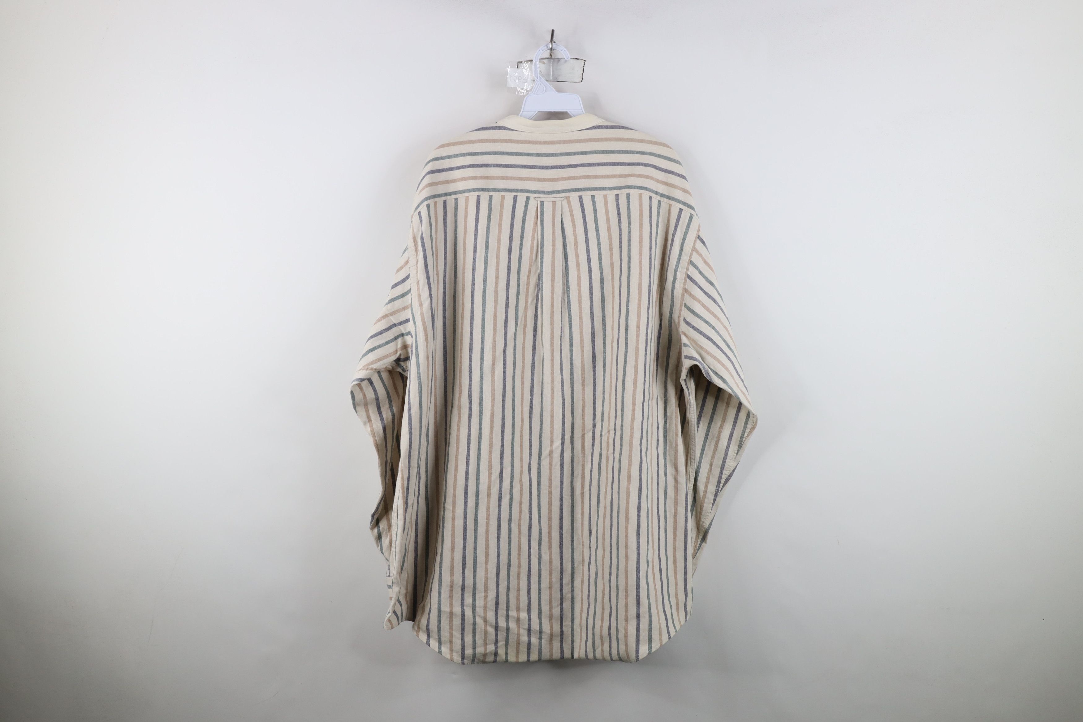 Nautica Vintage 90s Nautica Striped Band Collar Button Shirt Cotton Size US XL / EU 56 / 4 - 12 Thumbnail