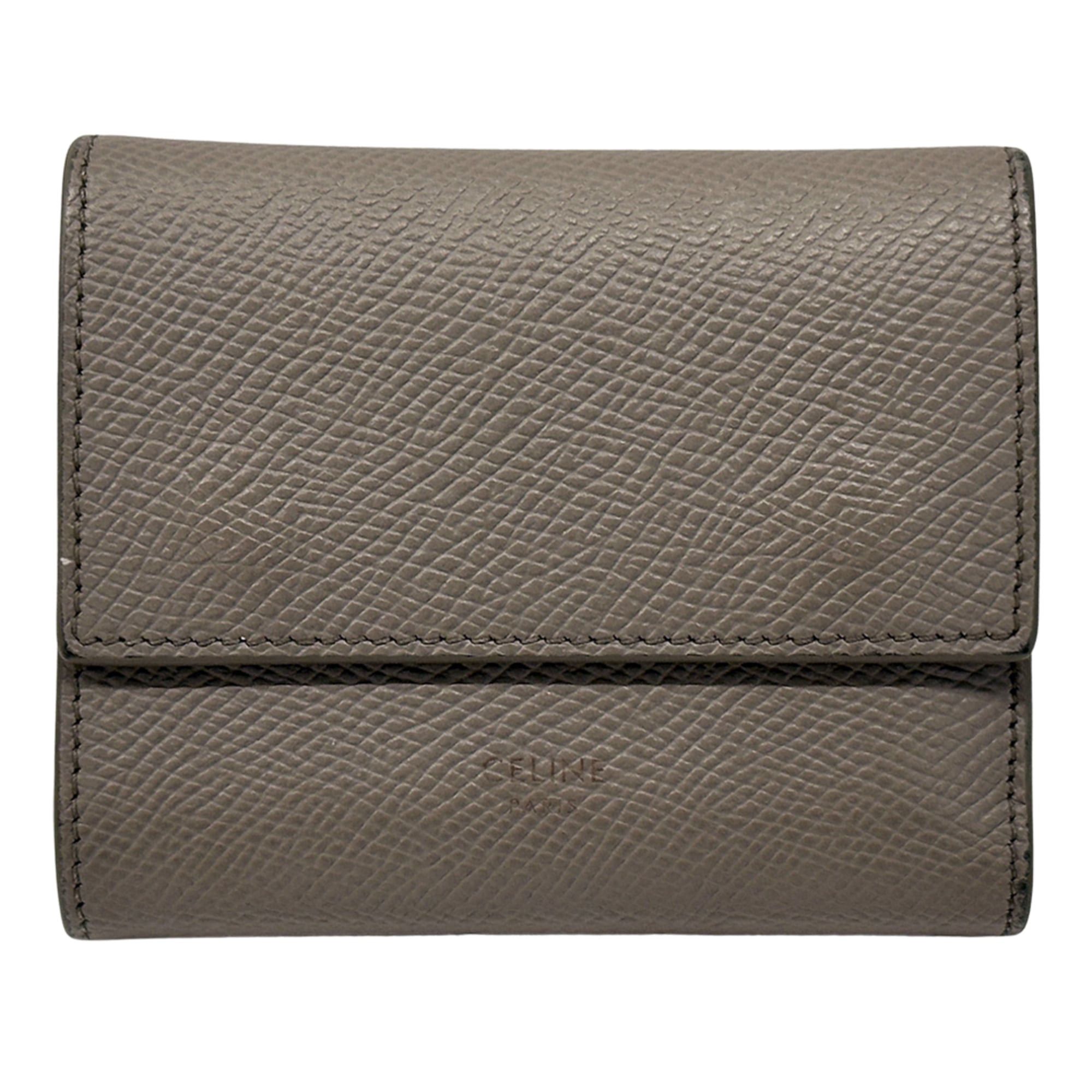 Celine Celine Women's Tri-fold Wallet, Leather, Small Gray, Mini Wallet Size ONE SIZE - 1 Thumbnail
