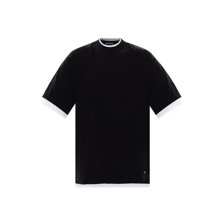 Balenciaga Balenciaga Black Color Block Short Sleeve T-Shirt Size US S / EU 44-46 / 1 - 1 Thumbnail
