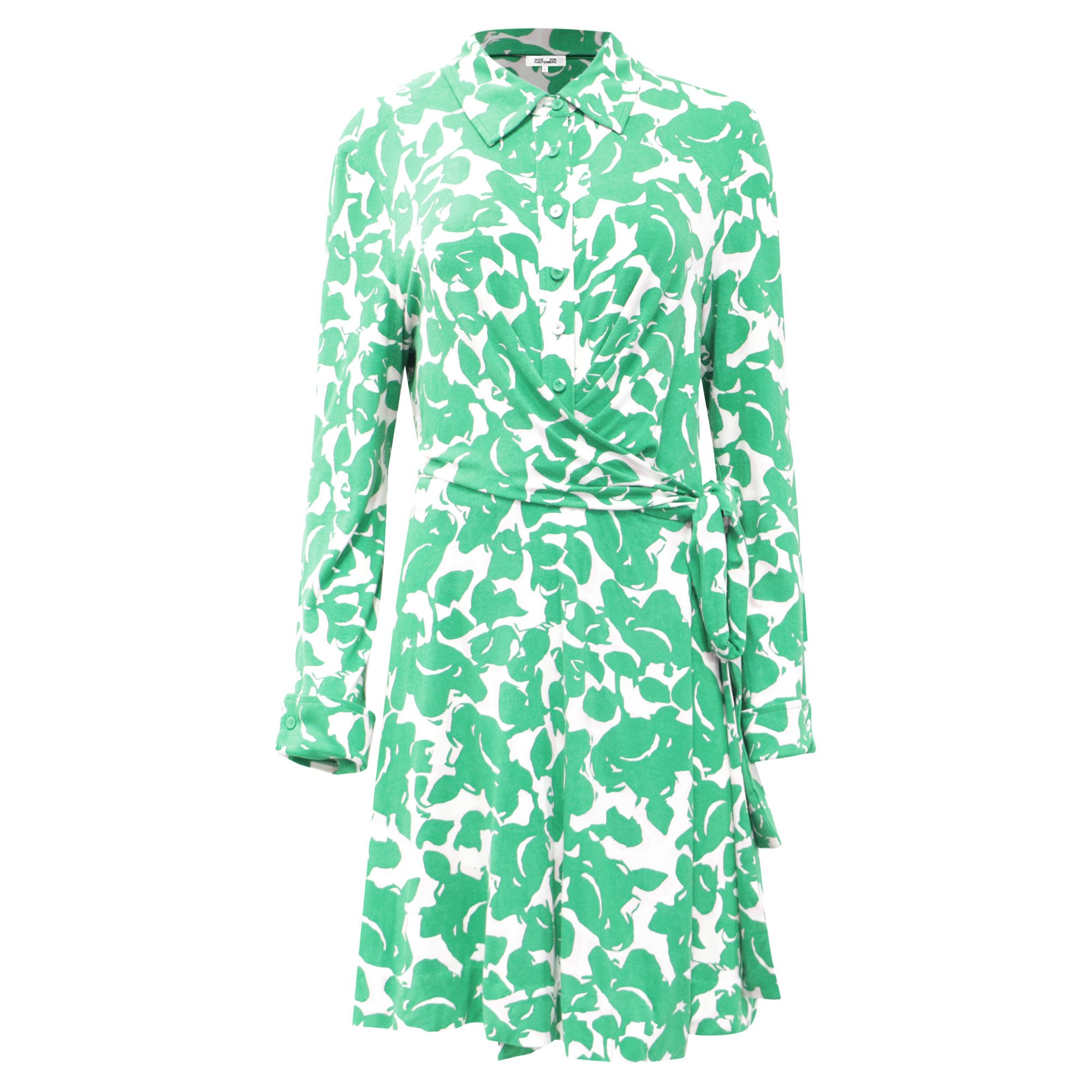 Diane von Furstenberg Diane Von Furstenberg Didi Printed Mini Wrap Dress in Green Size XS / US 0-2 / IT 36-38 - 1 Thumbnail