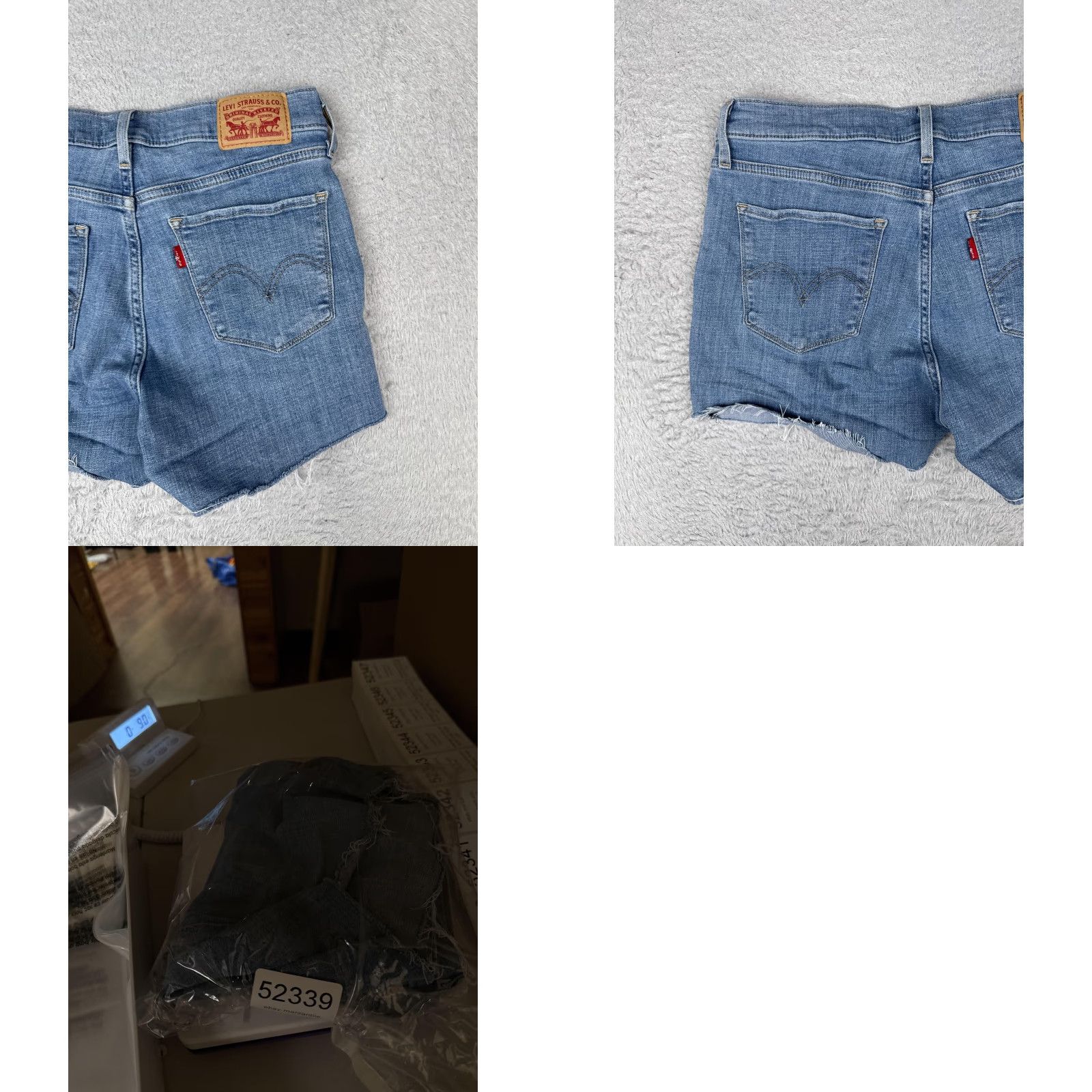 Levi's Levi's Women's Classic Straight Jean Shorts Blue Denim 27x3 Mid Rise 5-Pocket Cut-Off Raw Hem Zip Fly Button Closure Machine Washable Size 27" / US 4 / IT 40 - 10 Thumbnail