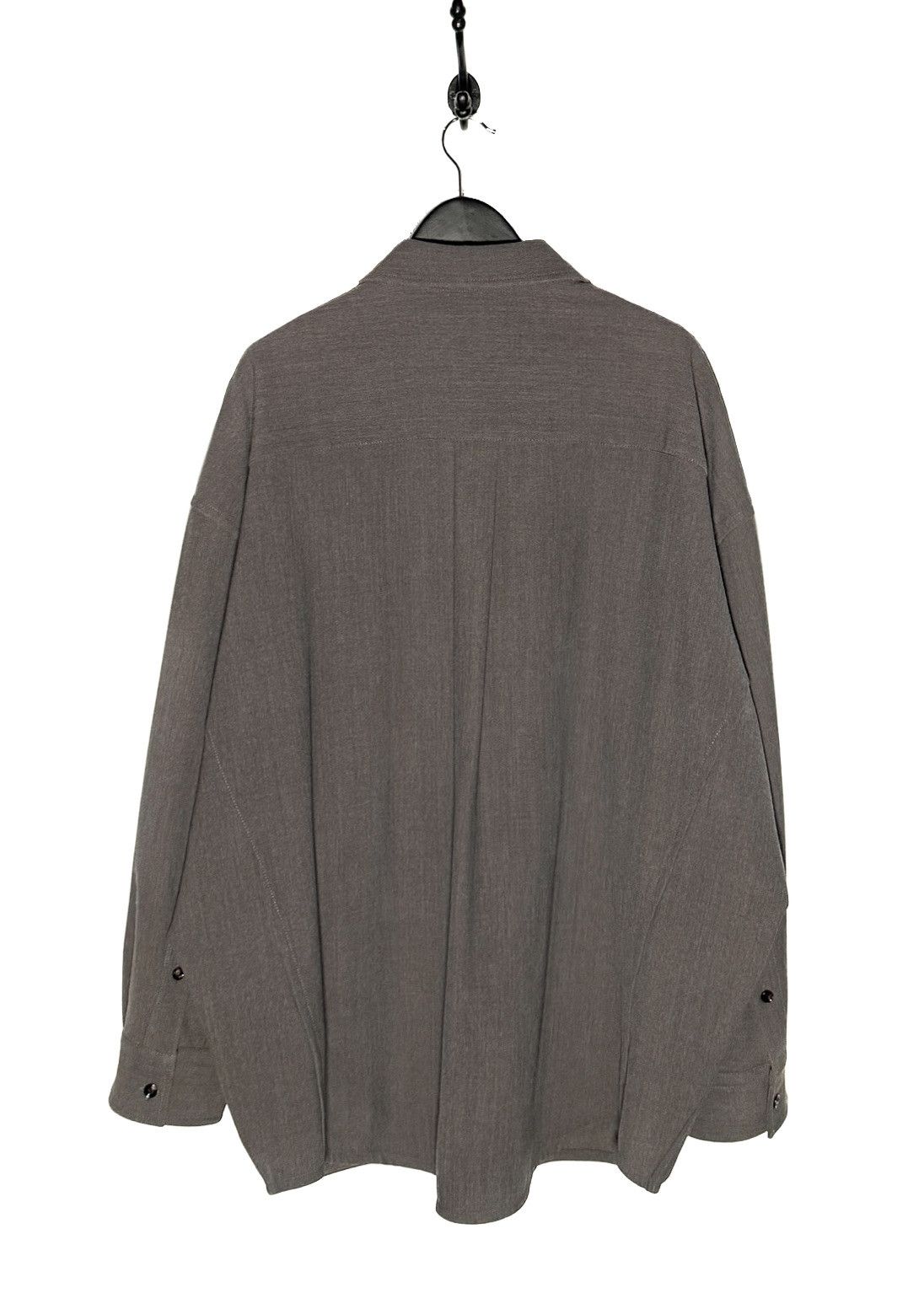 Bottega Veneta Bottega Veneta Grey Wool Serge Buttoned Shirt Size XL / US 12-14 / IT 48-50 - 3 Thumbnail