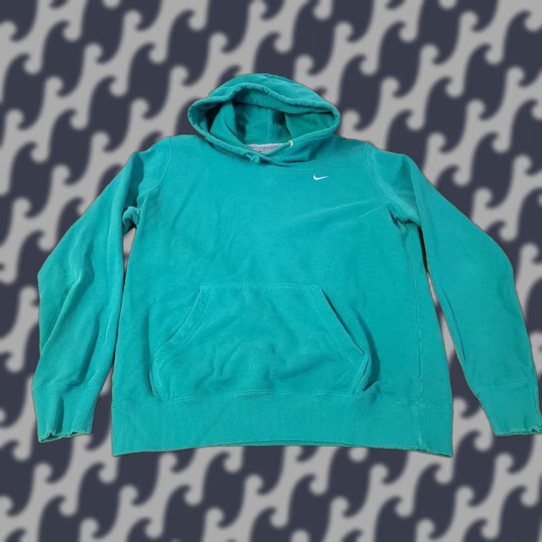 Nike VINTAGE Nike Hoodie Women XL Pullover Teal 90s Embroidered Swoosh Logo Pockets Regular Fit Sweatshirt Size XL / US 12-14 / IT 48-50 - 1 Thumbnail