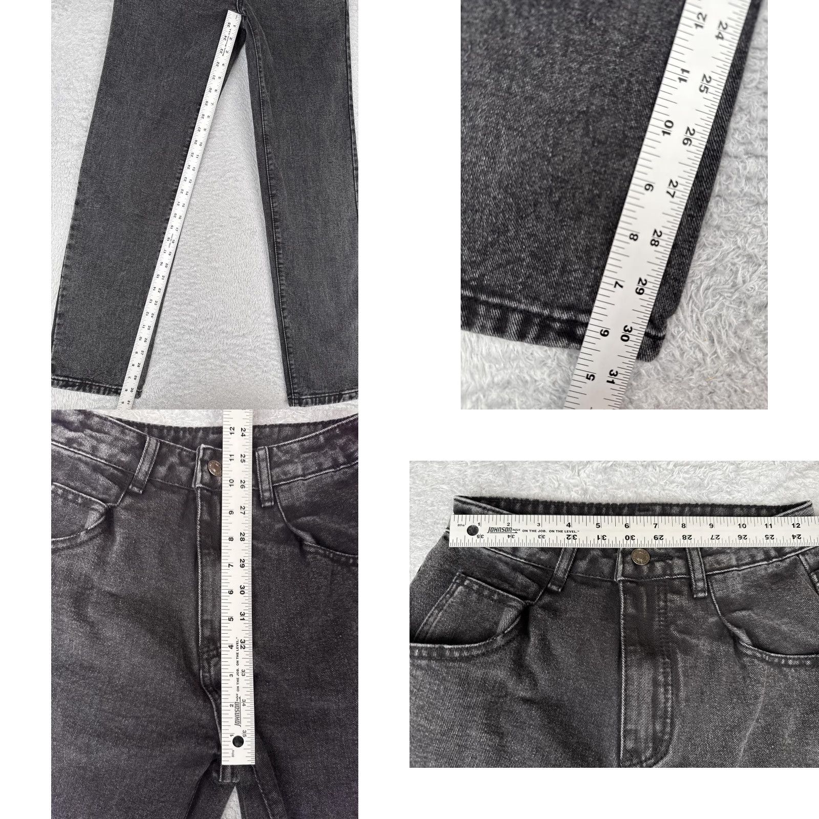 Shein Shein Jeans Womens XS Black High Rise Straight Leg Denim Pants 24x31 Stretch Mom Size 26" / US 2 / IT 38 - 8 Thumbnail