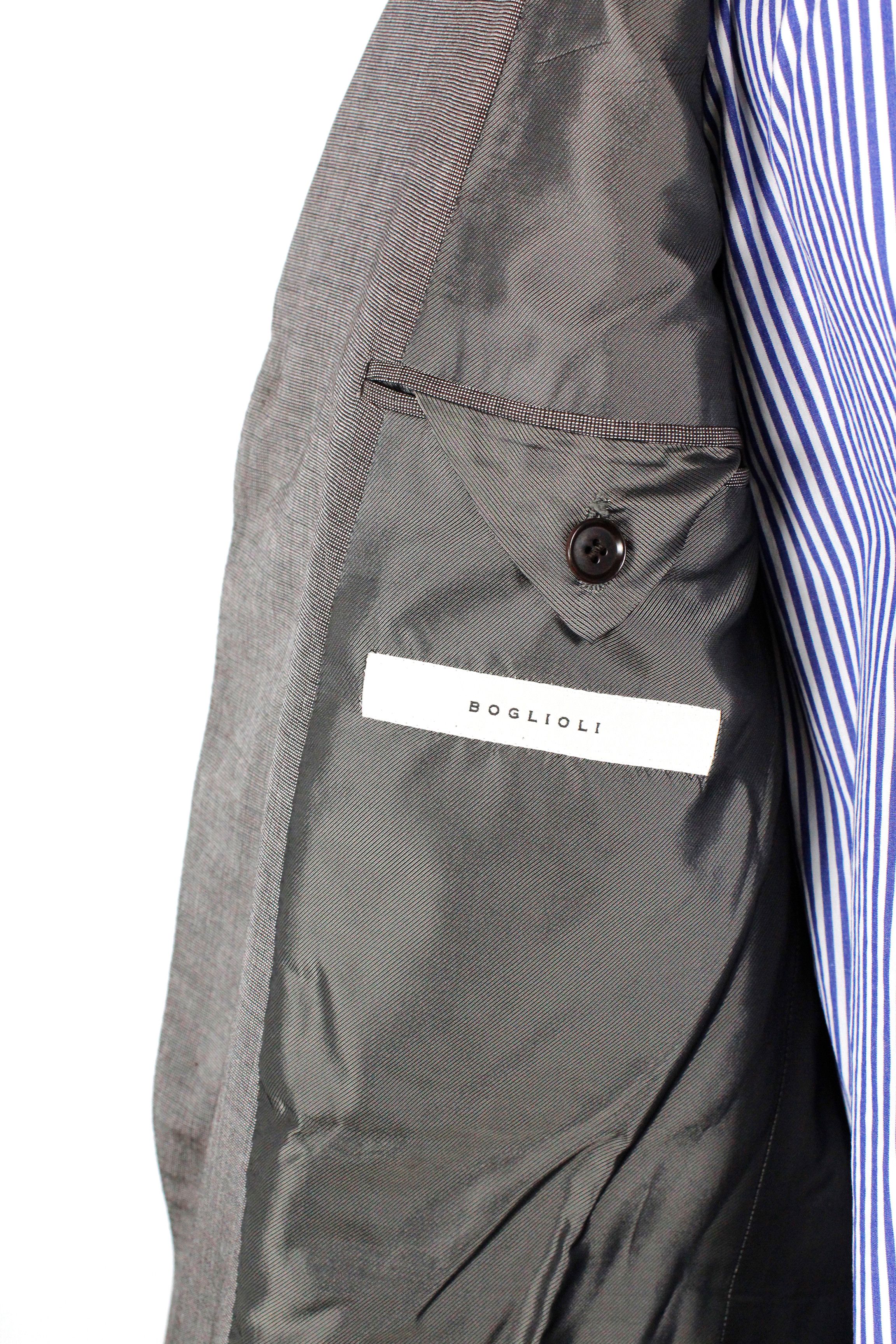 Boglioli Wool Silk Gray Dress Formal Suit 54