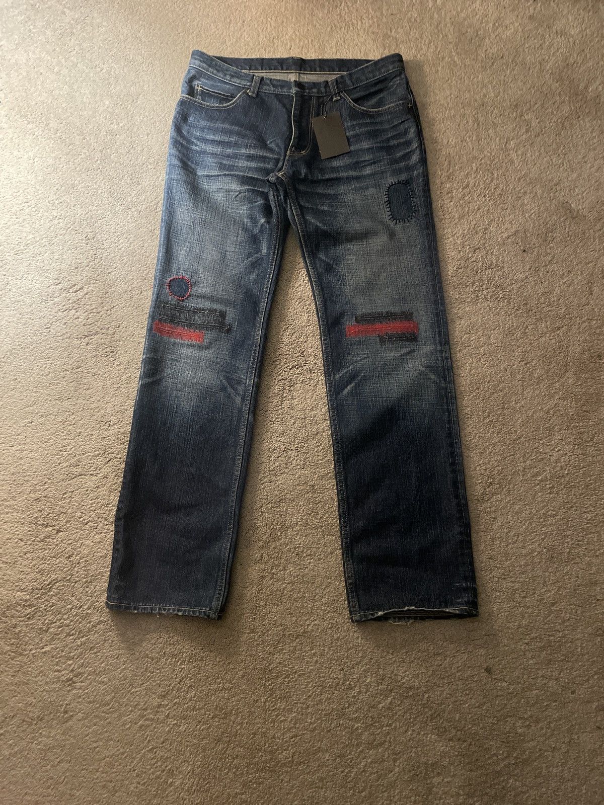 Number (N)ine SS05 Number (N)ine Red Yarn Denim Size US 31 - 2 Thumbnail