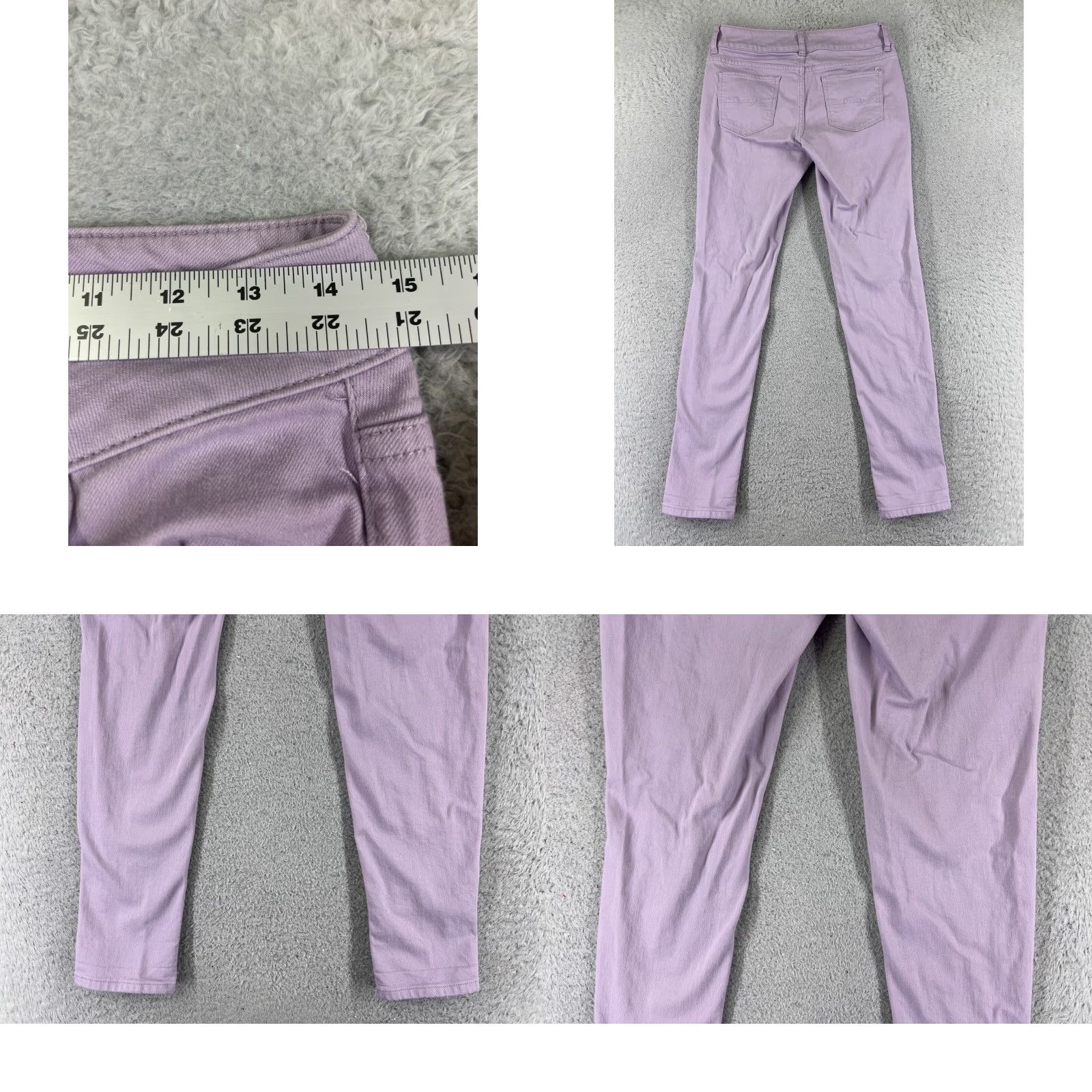 Vintage New York & Company Pants Womens 2 Purple Distressed Straight Leg Low Rise 27x28 Size 26" / US 2 / IT 38 - 9 Thumbnail