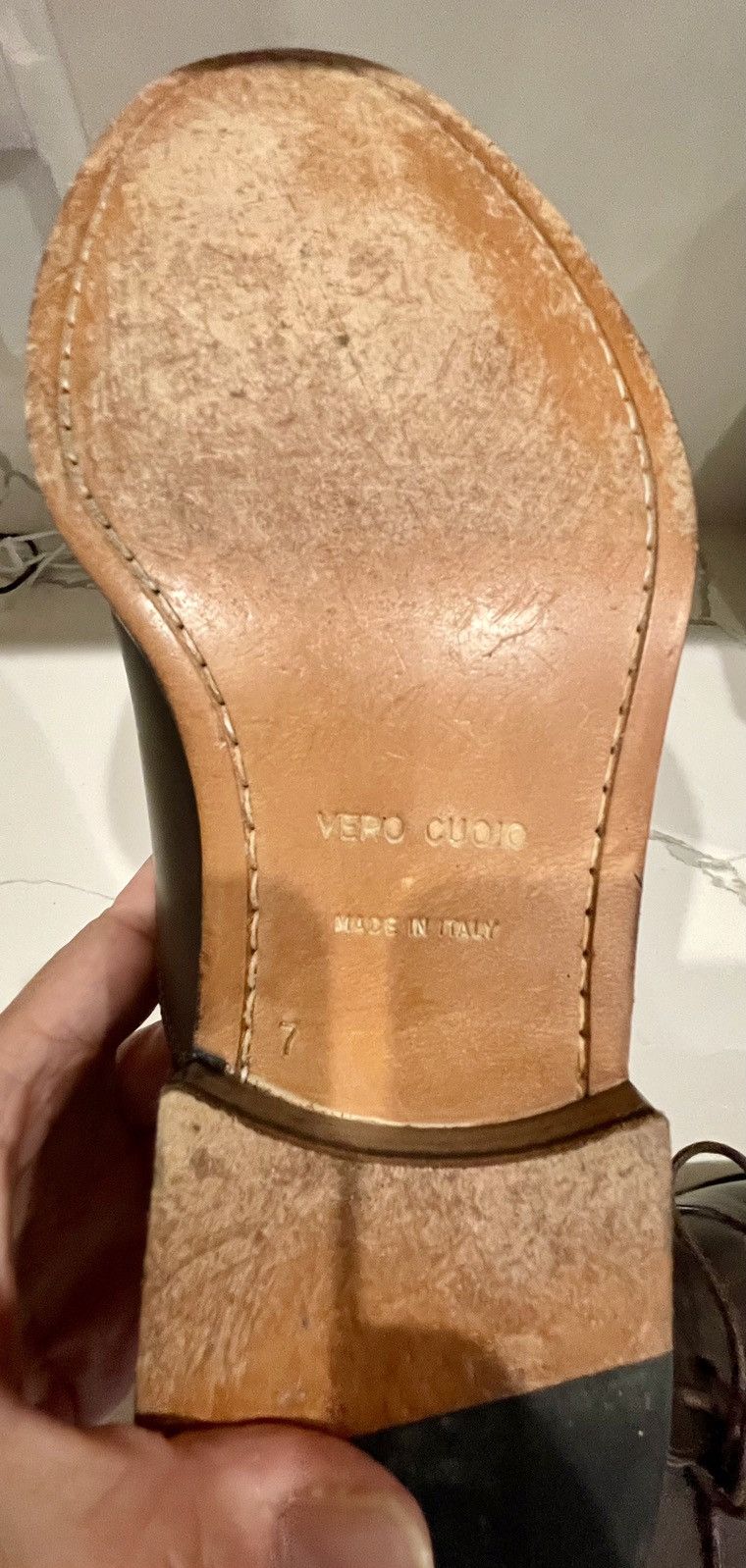 Helmut Lang × Vintage Gently used Real HELMUT LANG brown Leather Derby withToe Cap Size US 7 / EU 40 - 7 Thumbnail