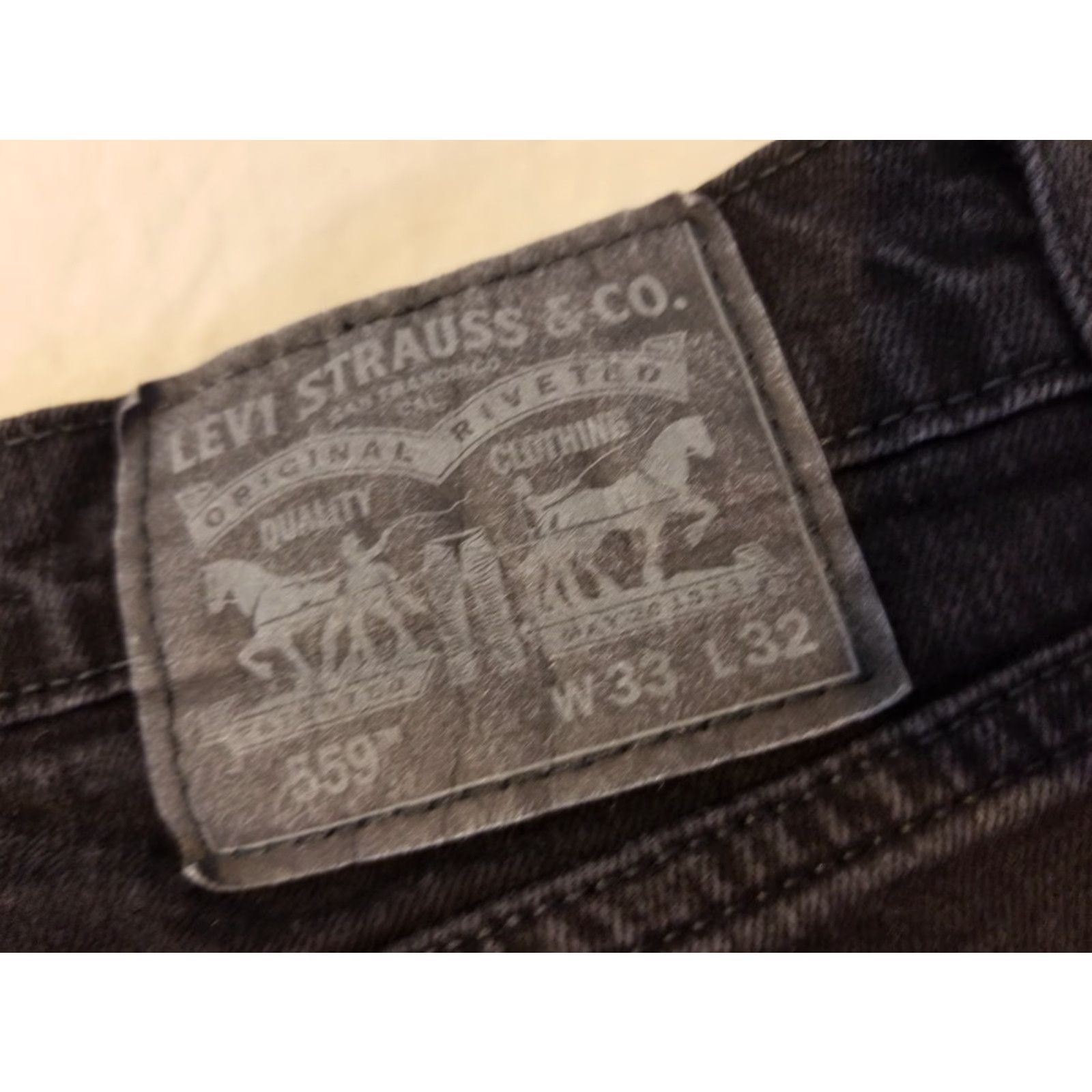 Levi's Levi's 559 Jeans Mens 33x32 34x30 Black Relaxed Straight Denim Stretch Pockets 5-Pocket Design Regular Inseam 32 Vintage No Size US 33 - 2 Thumbnail