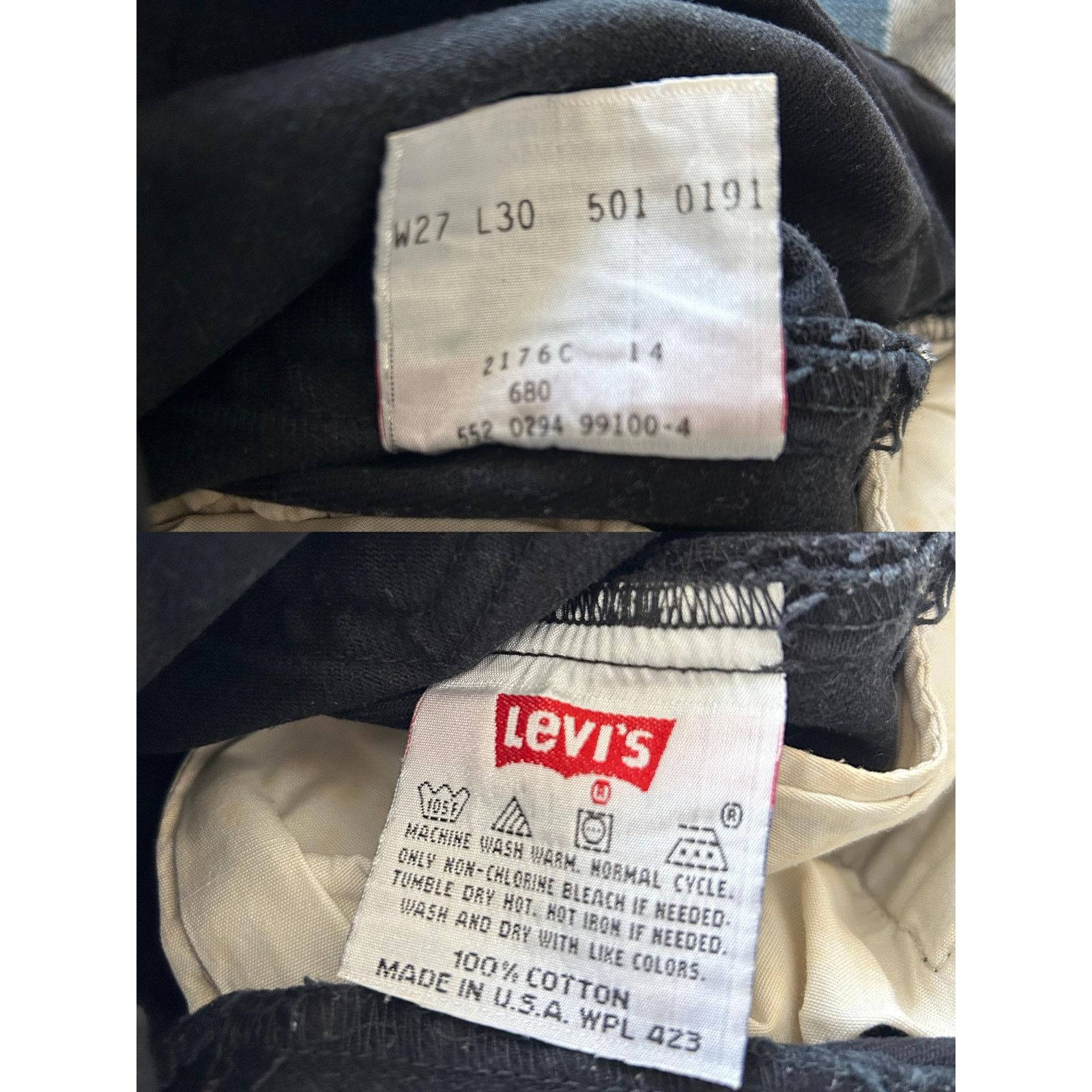 Levi's Levi’s 501 W27 L30 Black USA 90s High Rise Straight Jeans Size US 27 - 10 Thumbnail