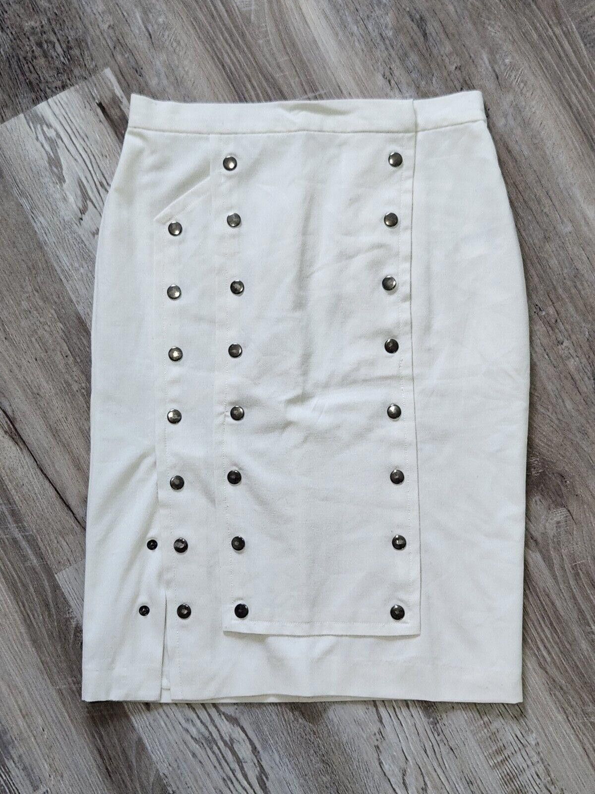 Venus Venus Skirt White Steampunk Pencil Sheath Straight 8 stretch Size 30" / US 8 / IT 44 - 1 Thumbnail