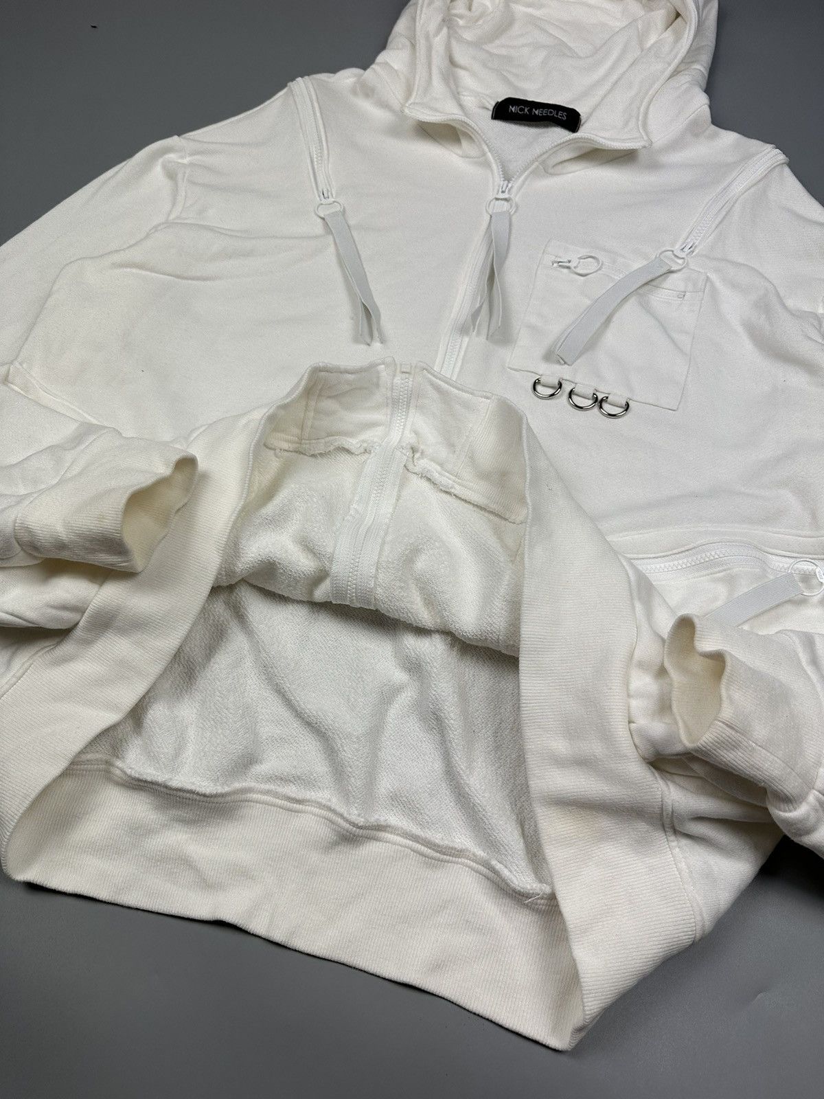 14th Addiction × If Six Was Nine Seditionaries Nick Needles Multiple Zips Off White Hoodies Size US XXL / EU 58 / 5 - 7 Thumbnail