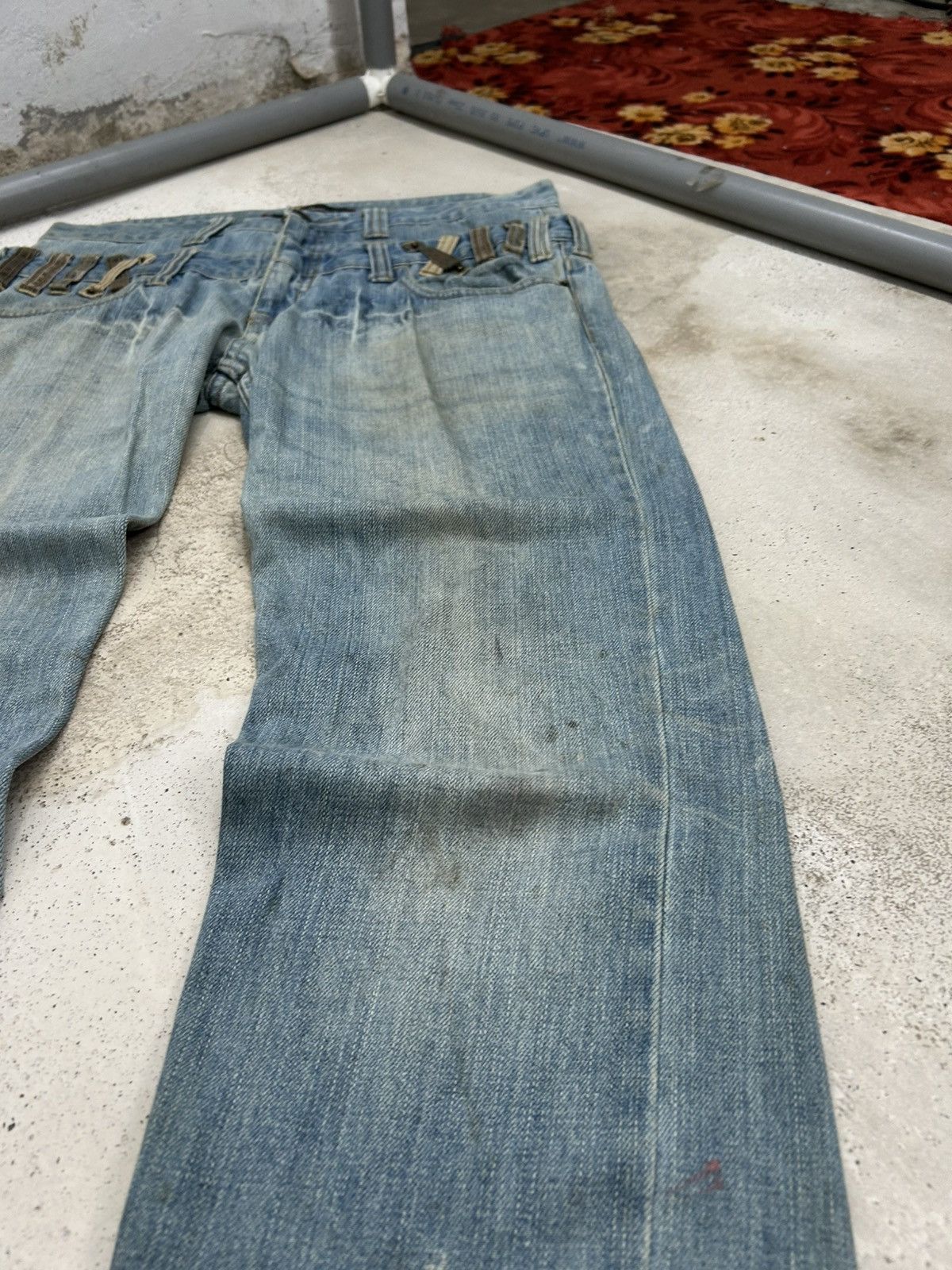 If Six Was Nine Vintage Dominate Double Waist Belt Loop Light Dirty Washed Size US 33 - 8 Thumbnail