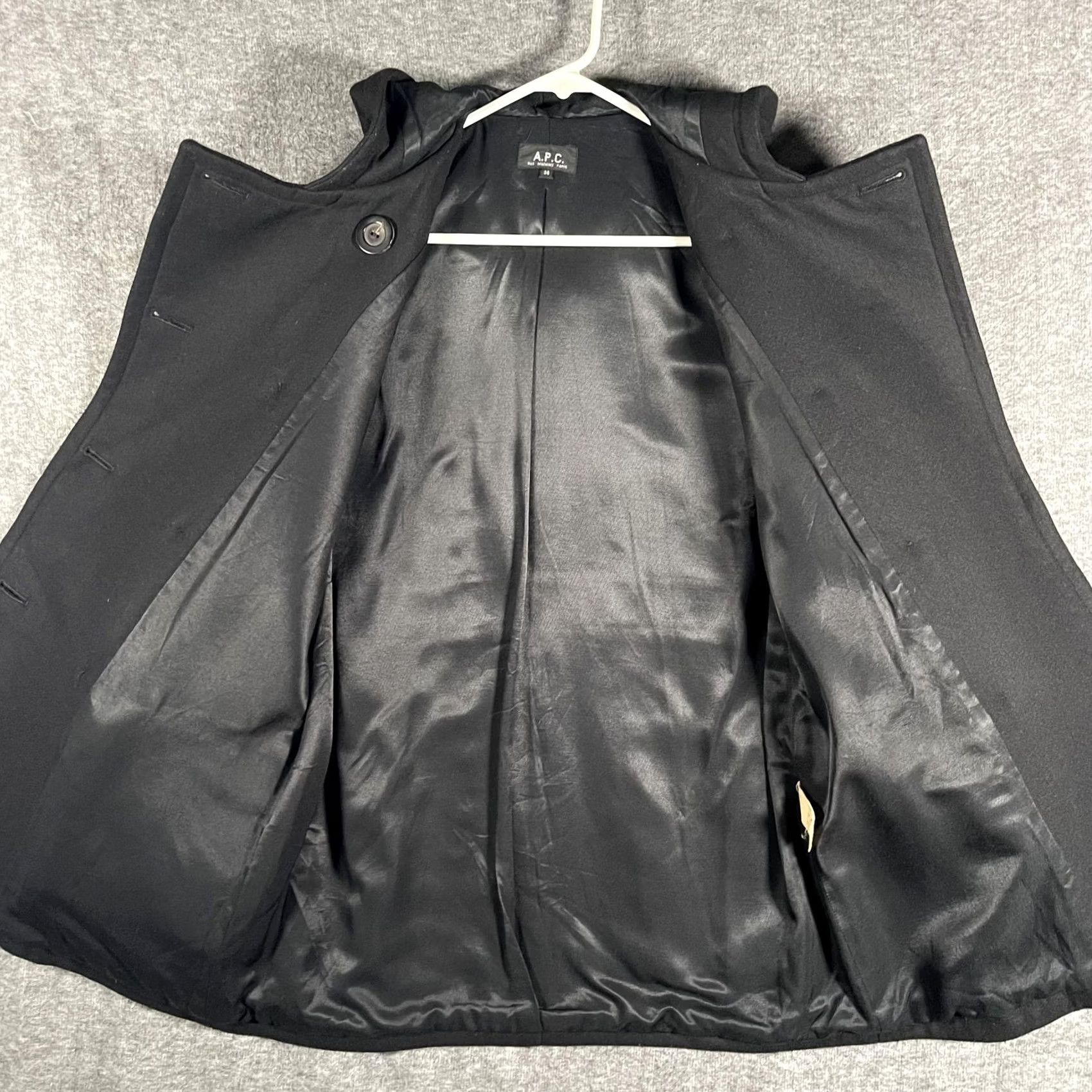 A.P.C. A.P.C. Coat Womens 36 Black Wool Cashmere Hooded Pea Coat Lined Poland Vintage No Size XS / US 0-2 / IT 36-38 - 7 Thumbnail