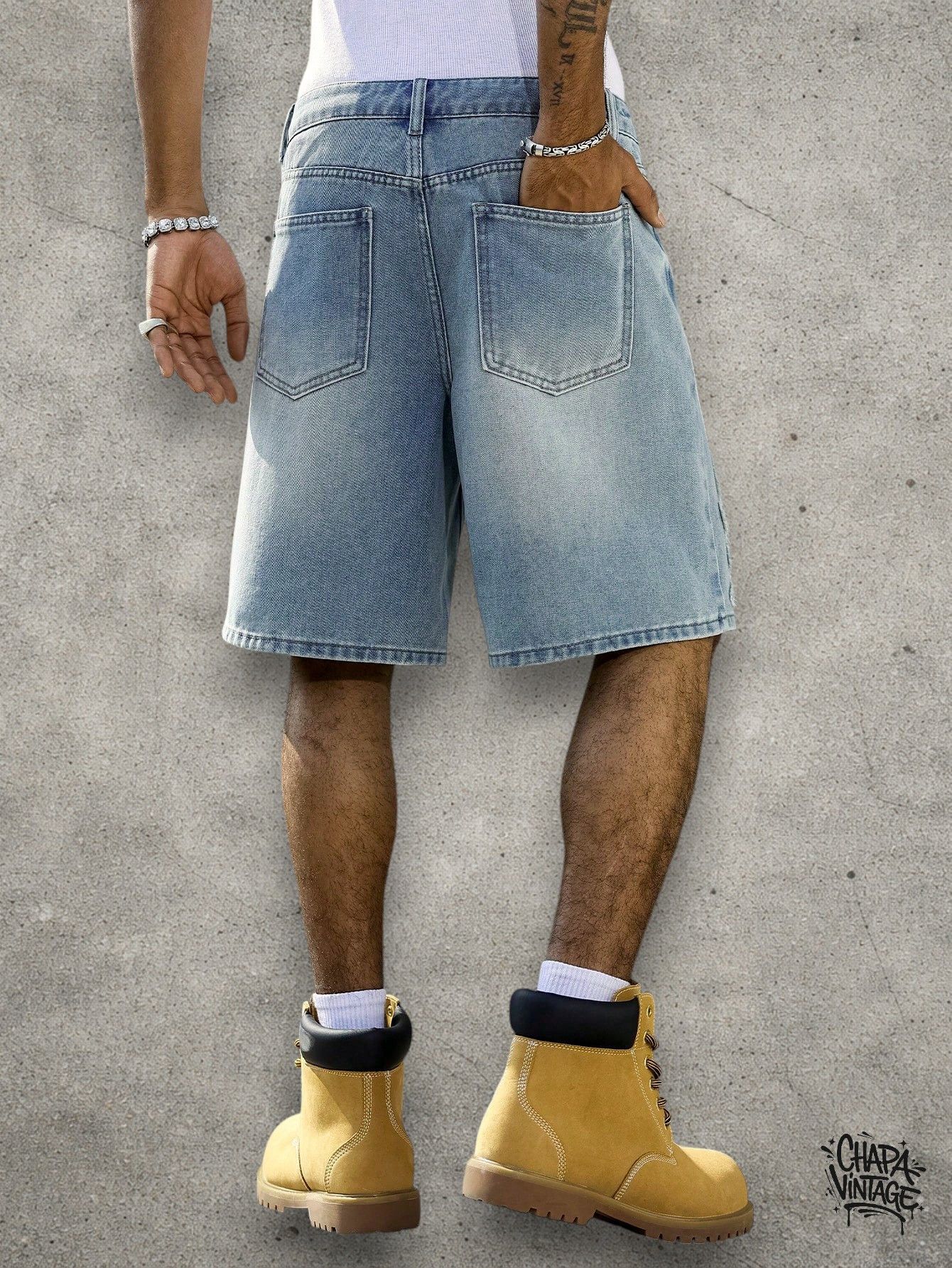Japanese Brand Washed 3d denim shorts Size US 32 / EU 48 - 4 Thumbnail