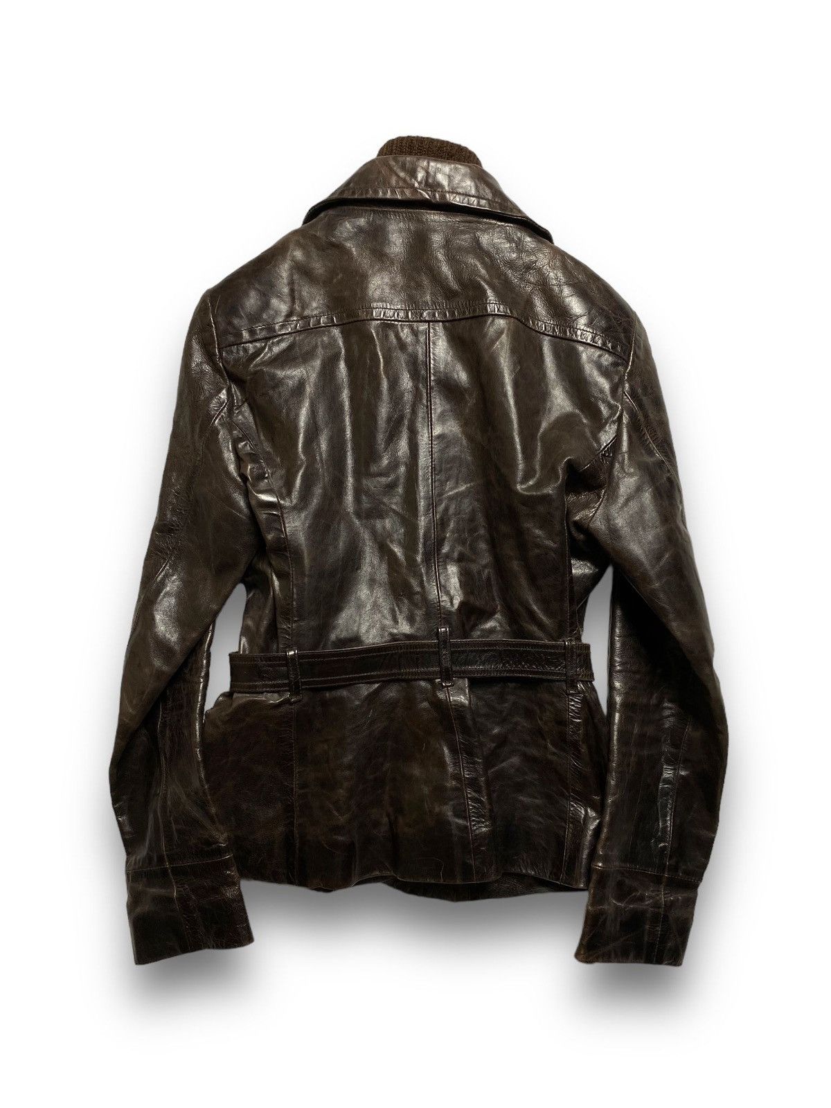 Vintage Ventcouvert Brown leather fitted jacket vintage oldmoney y2k Size S / US 4 / IT 40 - 3 Thumbnail