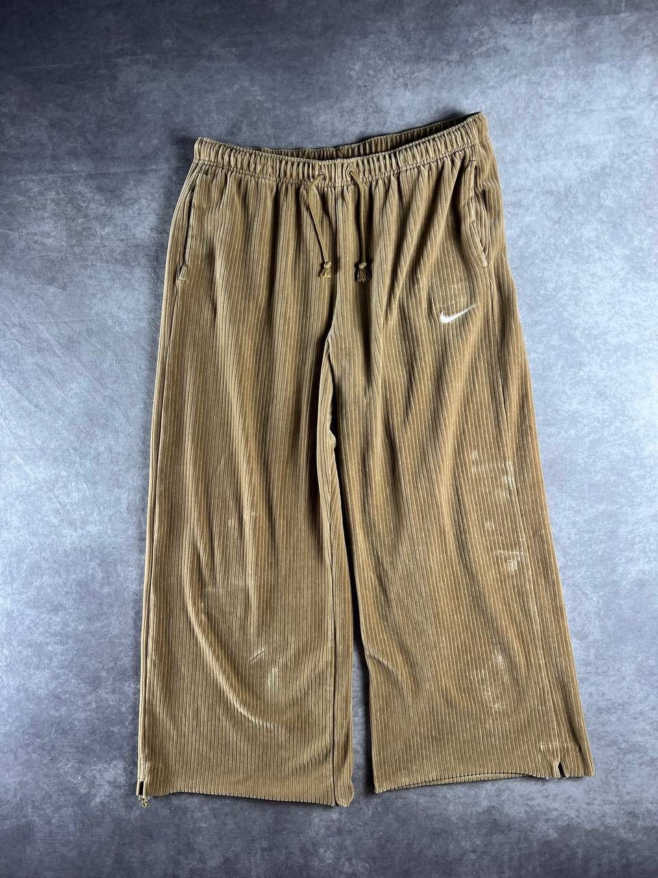 Nike Brown Corduroy Wide-Leg Track Pants Size L