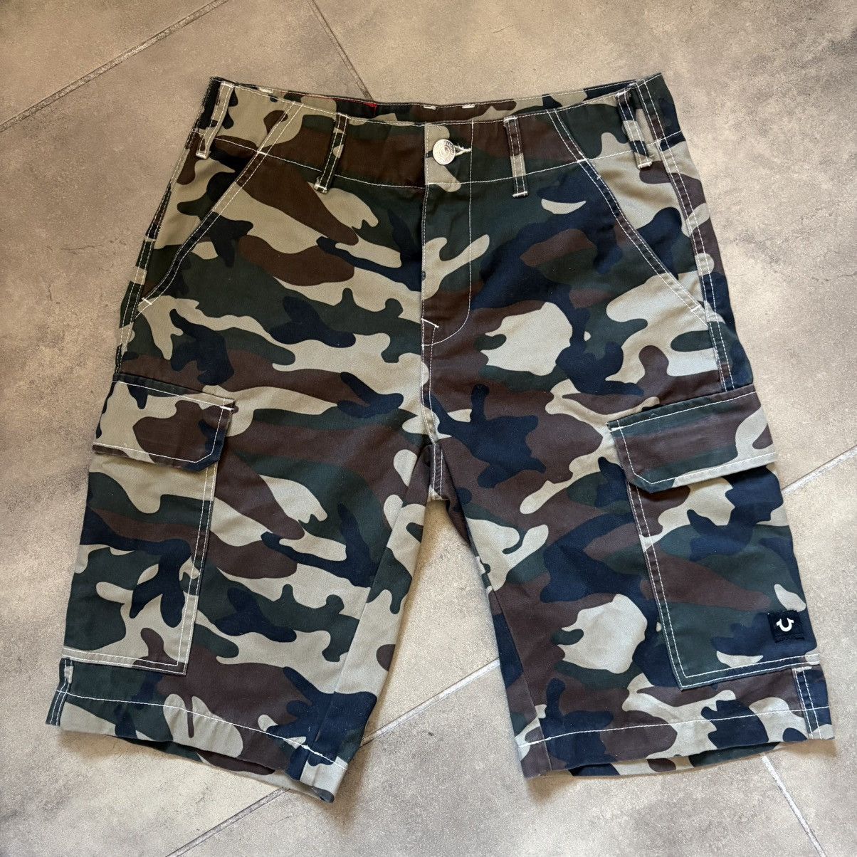 True Religion Camo cargo shorts