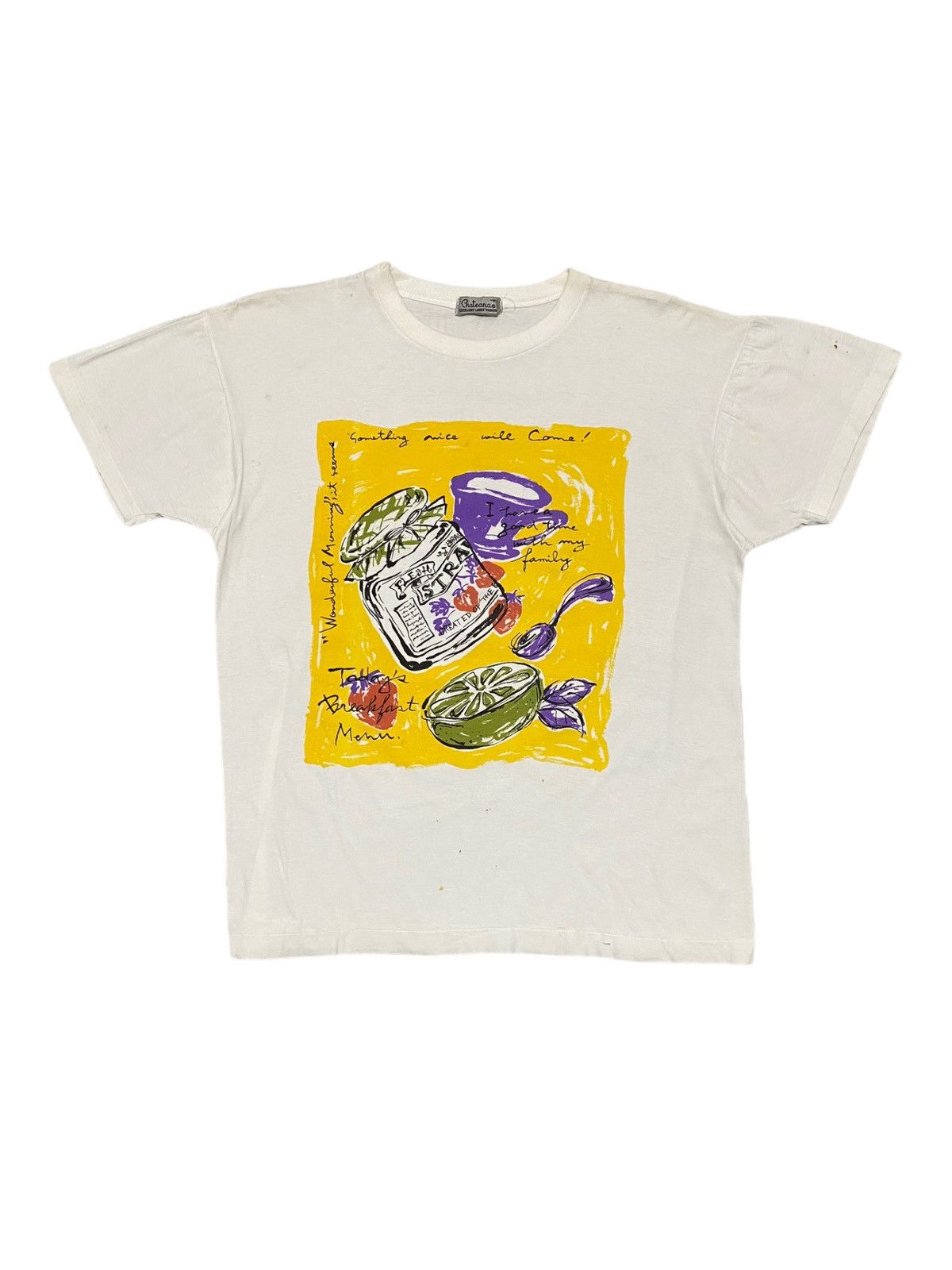 Vintage Vintage Art Potrait The Breakfast Menu Tee Shirt Size US S / EU 44-46 / 1 - 2 Thumbnail