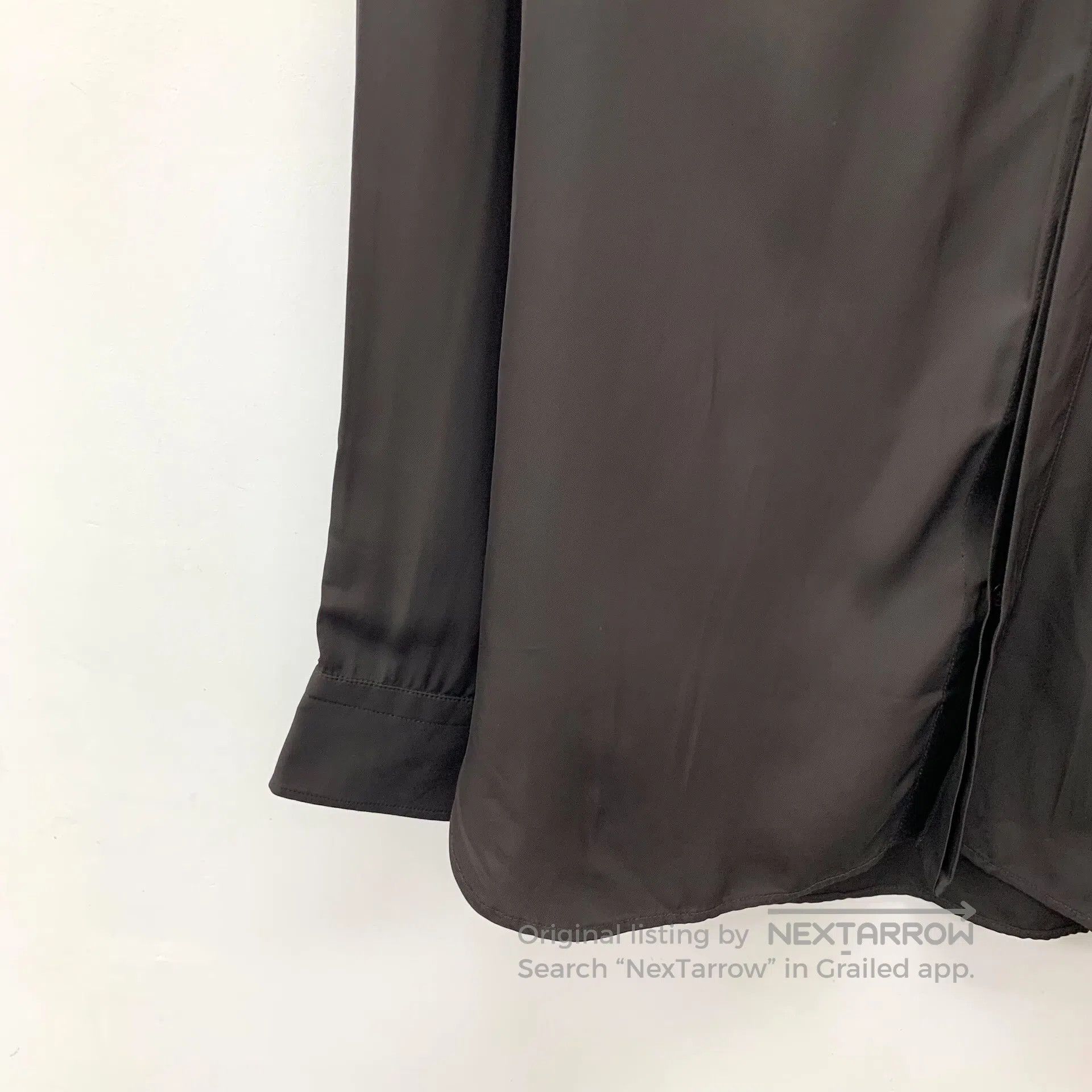 Bottega Veneta Bottega Veneta Dark Brown Lapel Long Sleeve Shirt| Size S / US 4 / IT 40 - 4 Thumbnail