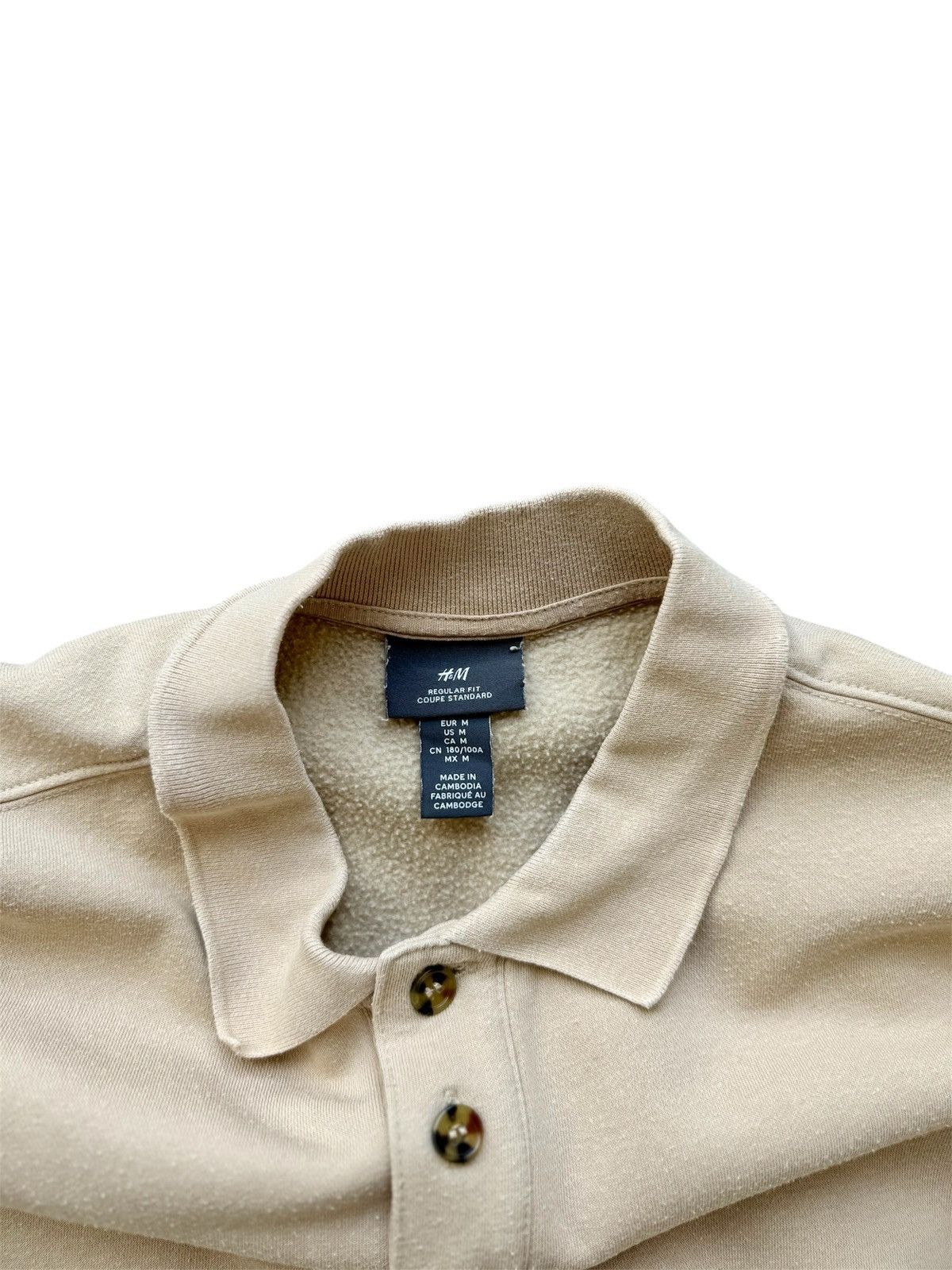 Zara Zara Man Polo Sweatshirt, Beige, Size M Size US M / EU 48-50 / 2 - 2 Thumbnail