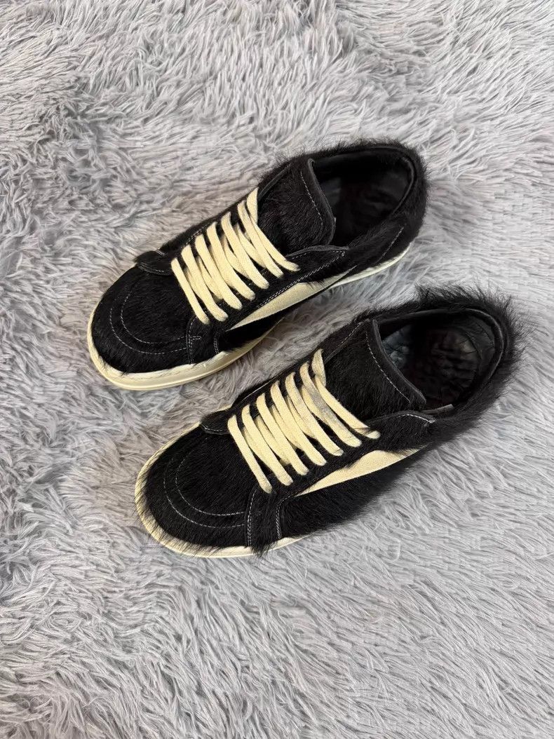Rick Owens Rick Owens Mainline New Black and White Horse Hair Infring Size US 7 / EU 40 - 1 Thumbnail