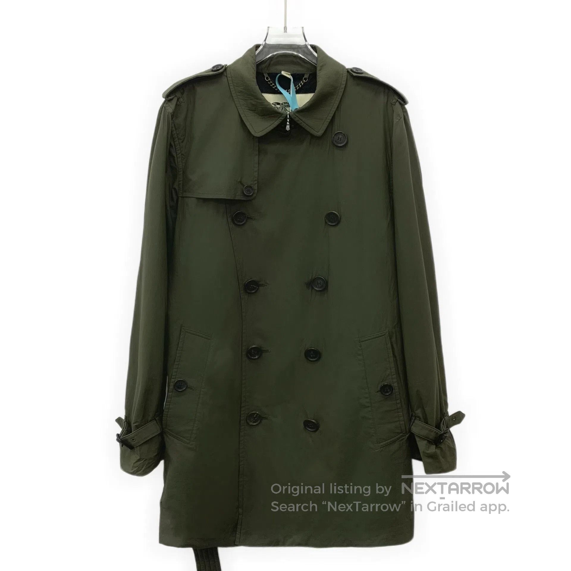 Burberry Burberry Military Green Belted Trench Coat. Size US L / EU 52-54 / 3 - 1 Thumbnail