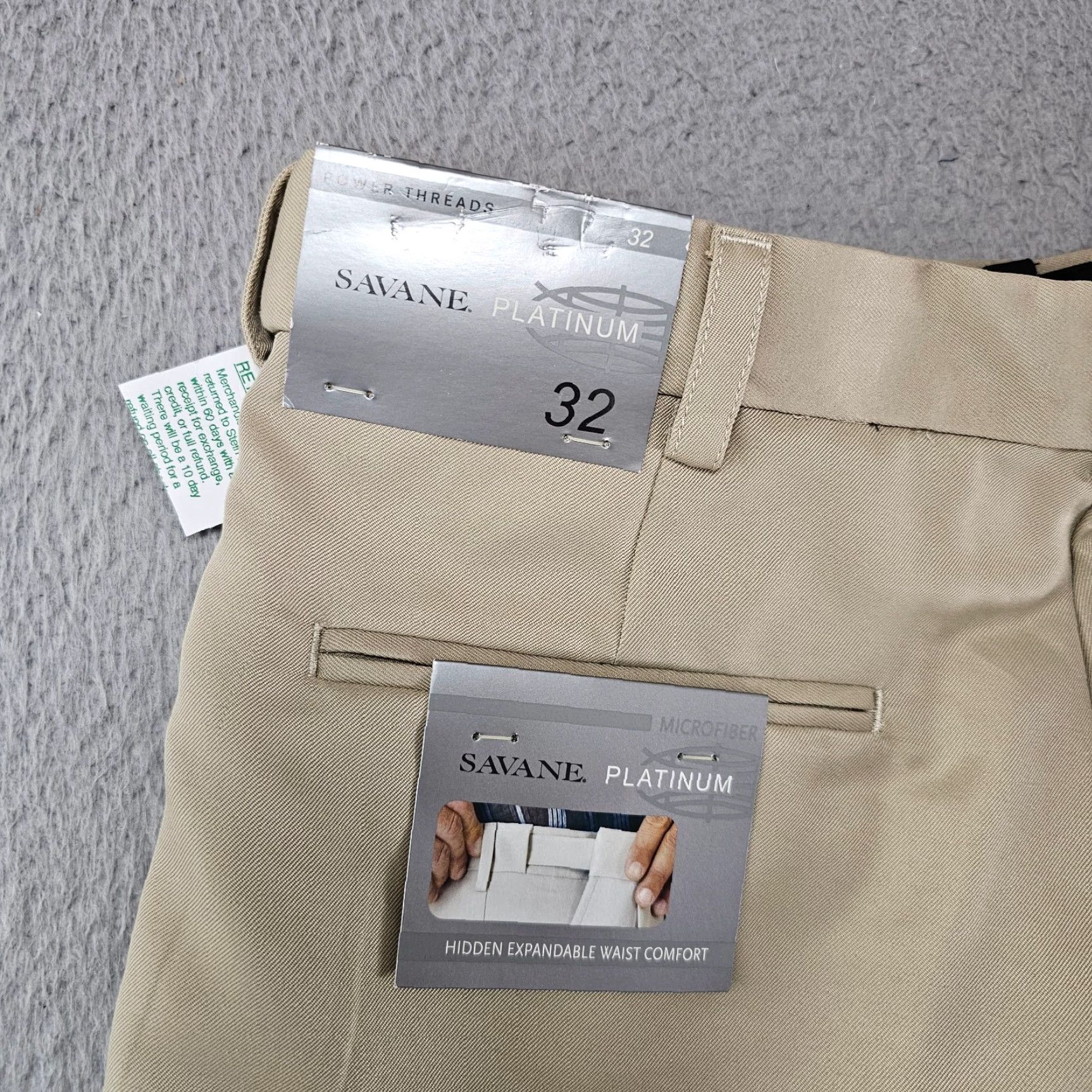 Savane Savane Shorts Mens 32 Khaki Tan Classic Chino Golf Pleated Microfiber Preppy Size US 32 / EU 48 - 4 Thumbnail