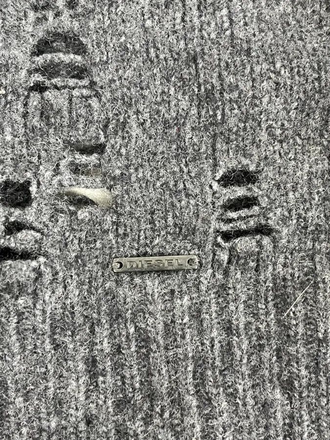 Diesel Diesel Grey Ripped Distressed Sweater Size US S / EU 44-46 / 1 - 8 Thumbnail