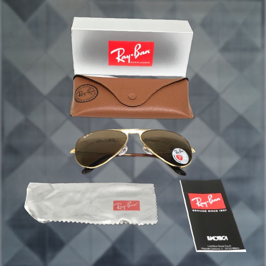 VINTAGE Ray-Ban Aviator Sunglasses Men Large Metal 58mm Brown