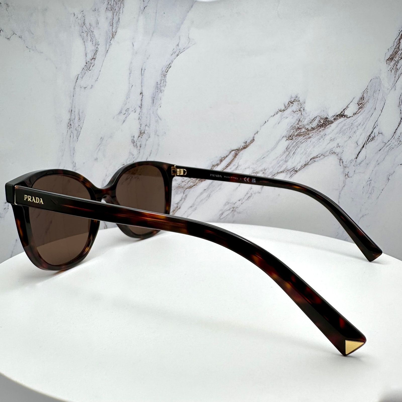 Prada New PRADA Sunglasses Brown Square Gold Logo Tortoise Size ONE SIZE - 12 Thumbnail