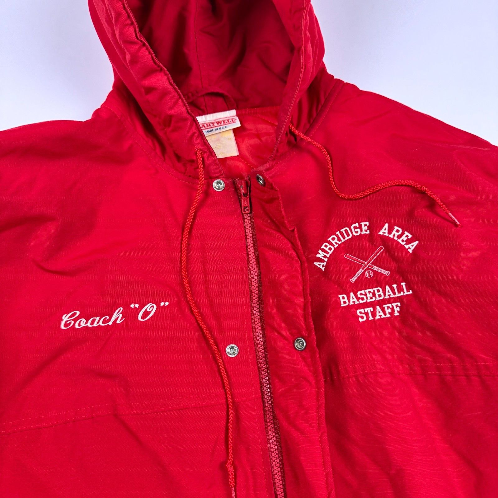 Vintage Vtg 90s Baseball Jacket XL Red USA Made Hartwell Ambridge Size US XL / EU 56 / 4 - 8 Thumbnail