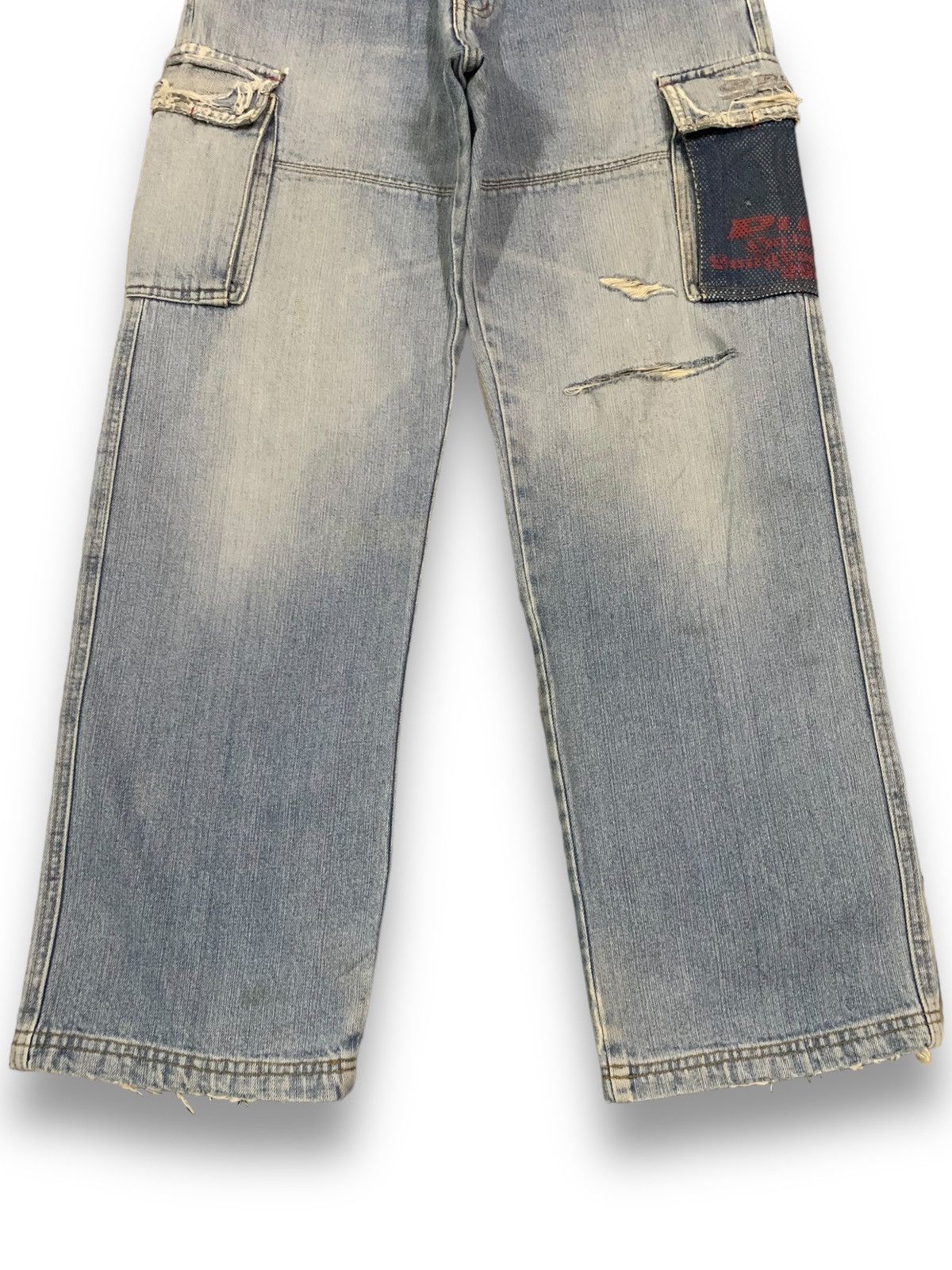 JNCO Y2K Piko Hawaiian Multi-pockets Distressed Baggy Cargo Jeans Size US 31 - 12 Thumbnail