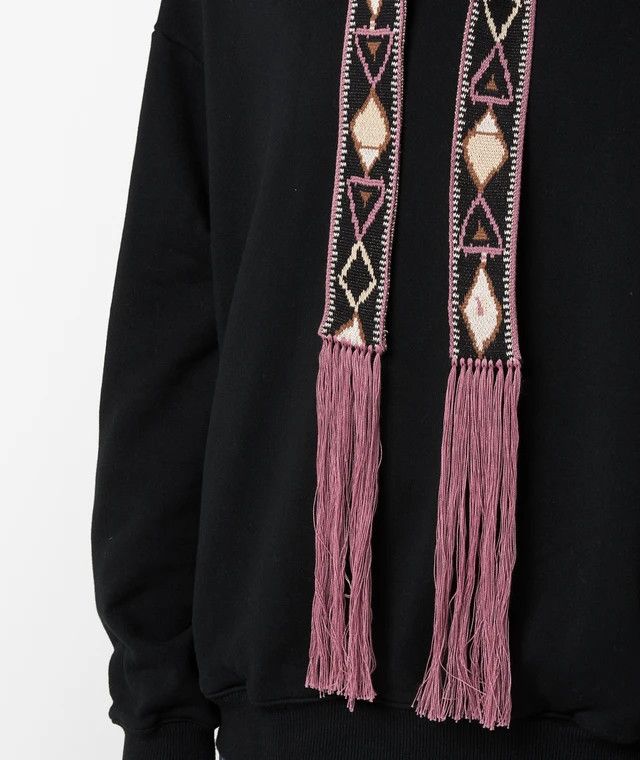 o1mle0325 30/-SWT Knit Maldives Big Parka Hoodie in Black