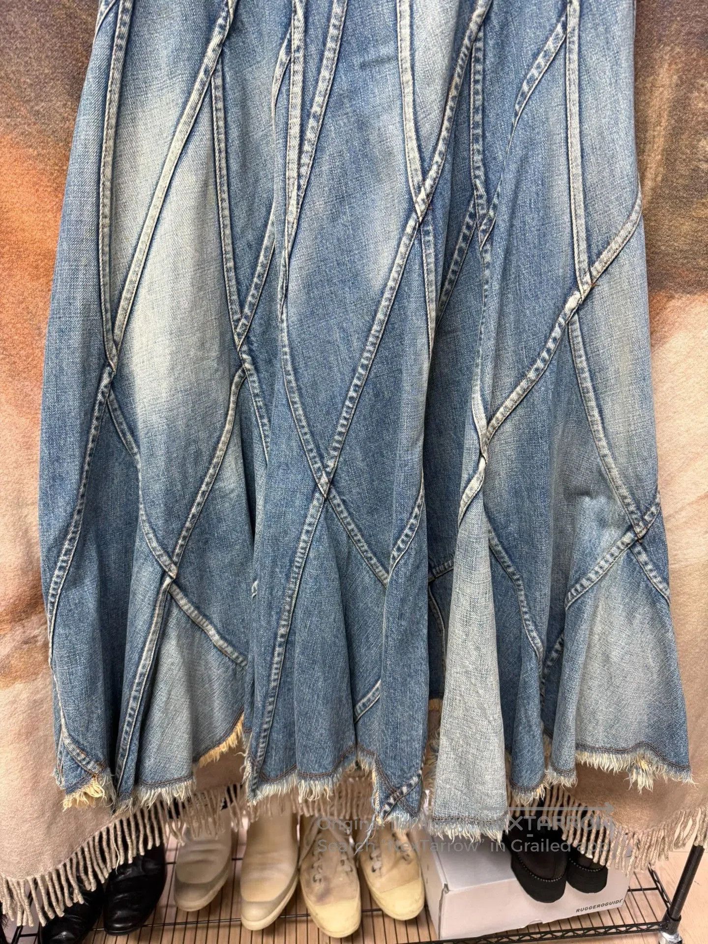 Junya Watanabe Junya Watanabe Washed Patchwork Maxi Skirt. Size 30" / US 8 / IT 44 - 3 Thumbnail