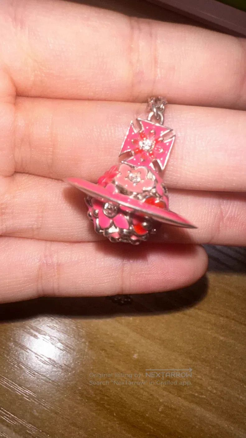 Vivienne Westwood Flower orb necklace, pink flowers