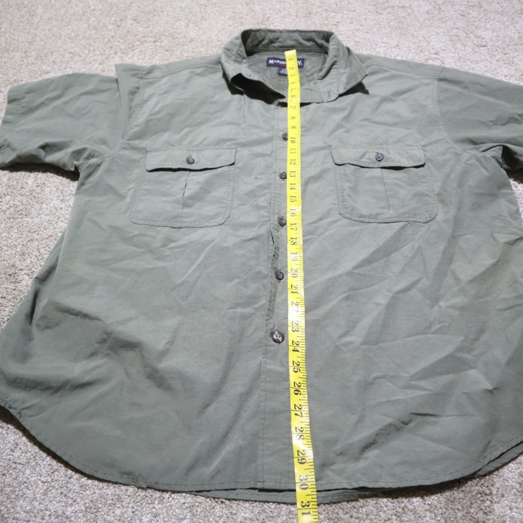 Vintage Marino Bay Shirt Button-Up Casual Men XL Green Plaid Short Sleeve Collared pockets Outdoorsstyle Size US XL / EU 56 / 4 - 6 Thumbnail