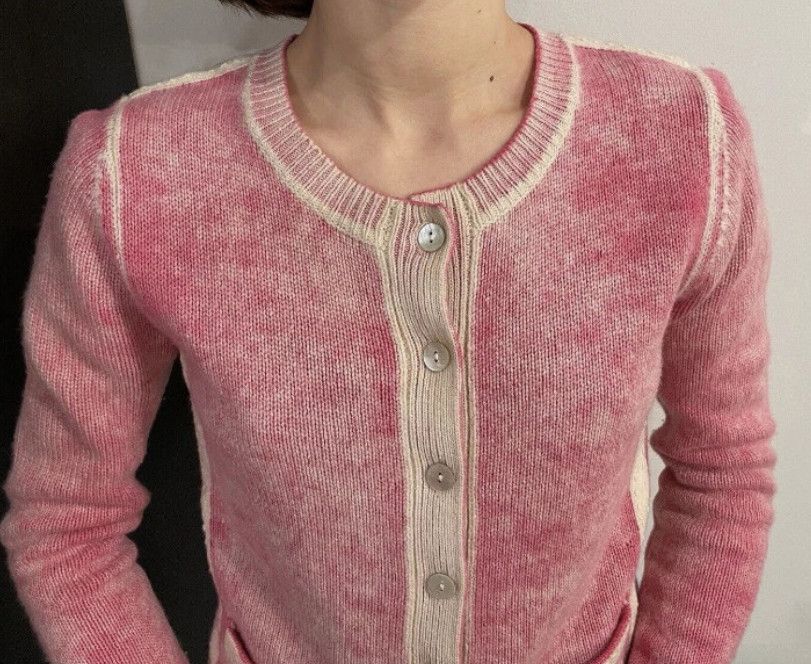 Vintage DDP Maxine Merino Wool Cashmere Button Knit Sweater Pink y2k Size S / US 4 / IT 40 - 3 Thumbnail