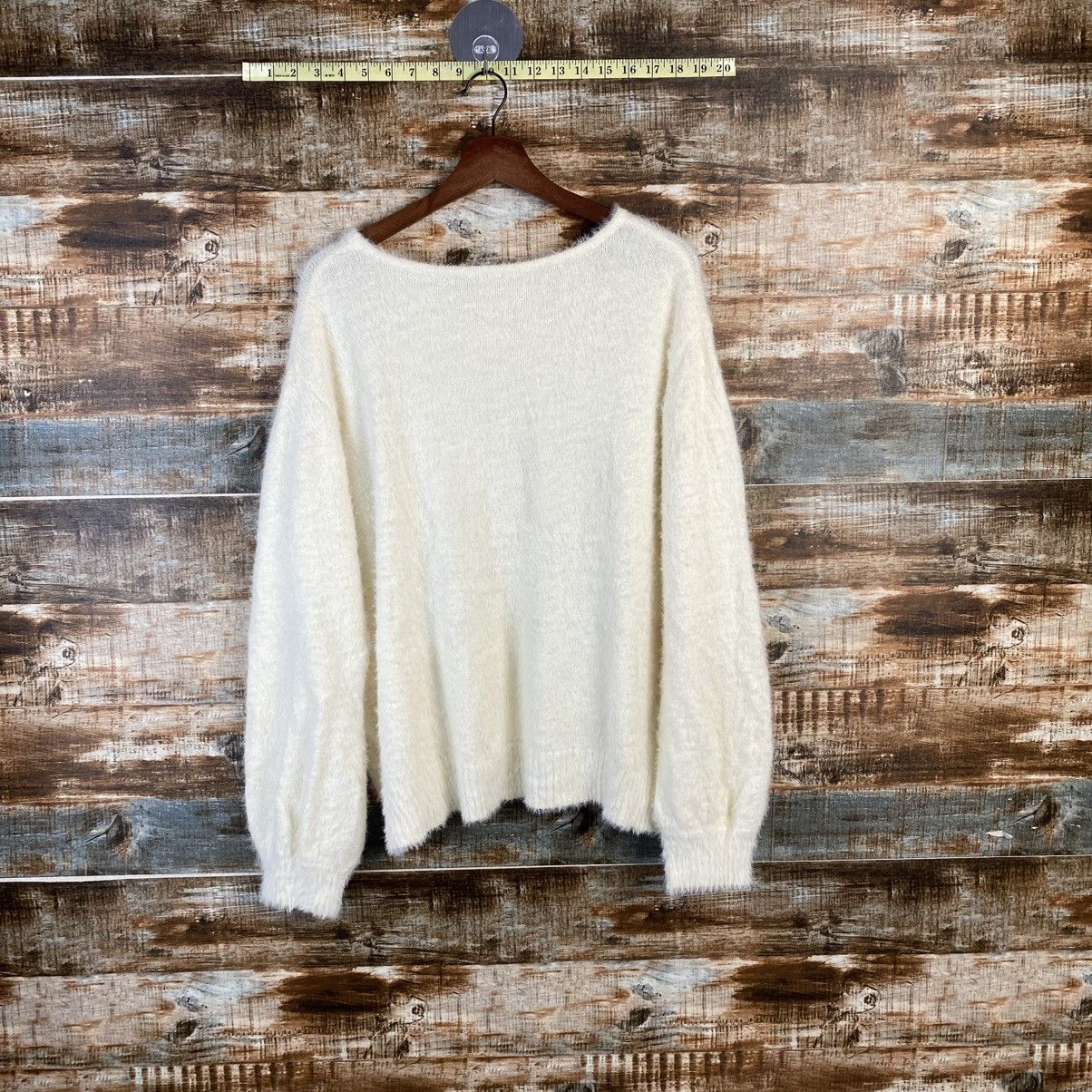 Homespun Knitwear DL Japan fur shaggy vintage White Knitwear #C1081 Size XL / US 12-14 / IT 48-50 - 11 Thumbnail