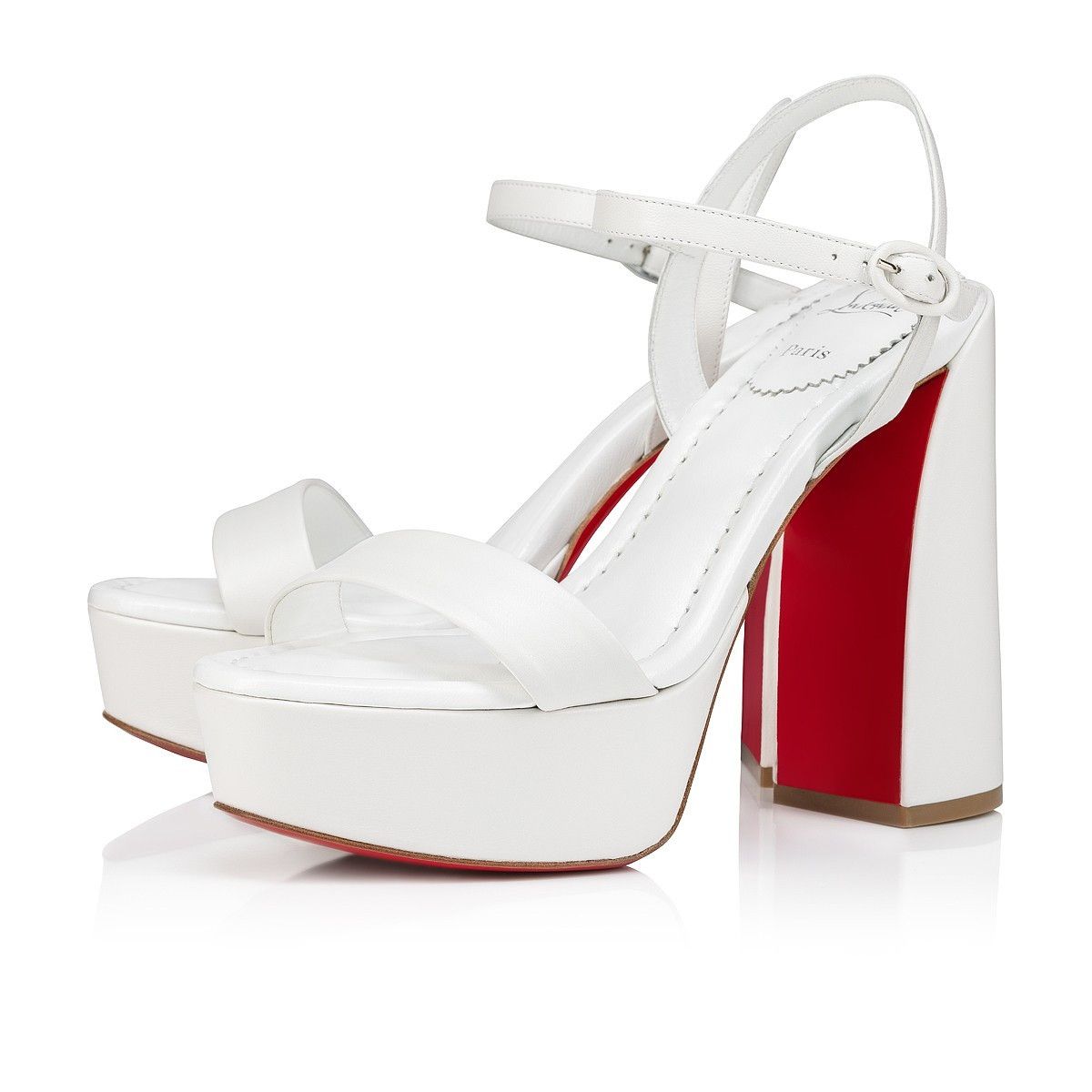 Christian Louboutin oc11z0125 Movida Jane Sandals in White Size US 8 / IT 38 - 2 Thumbnail