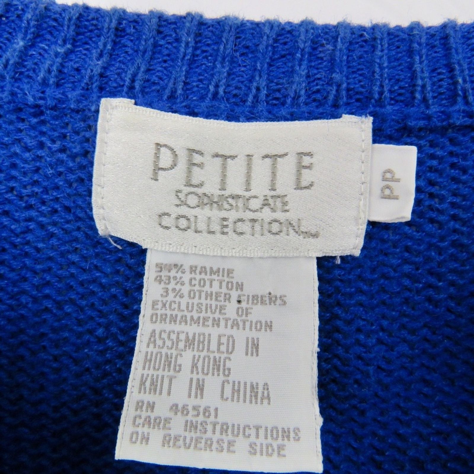 Vintage 1980s Purple Blue Chunky Knit Vintage Abstract Sweater Small Size US S / EU 44-46 / 1 - 6 Thumbnail