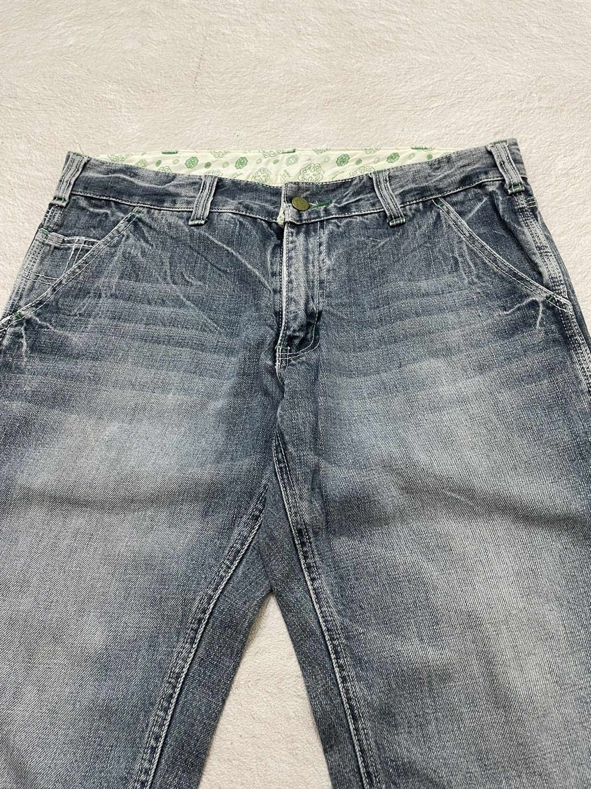 Japanese Brand 2000s Oskosh Jorts Denim Carpenter Jeans Washed Y2K Japan Size US 35 - 3 Thumbnail