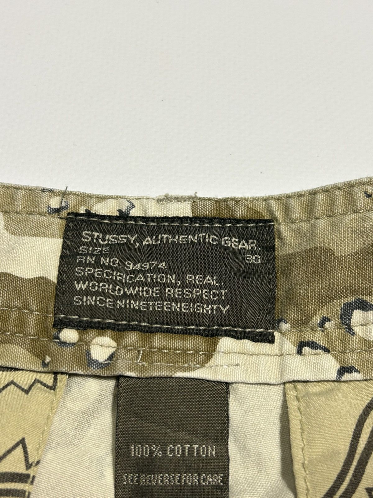 Stussy × Vintage Stussy Vintage Cargo Shorts Camo Mens Size 30 Size US 30 / EU 46 - 10 Thumbnail