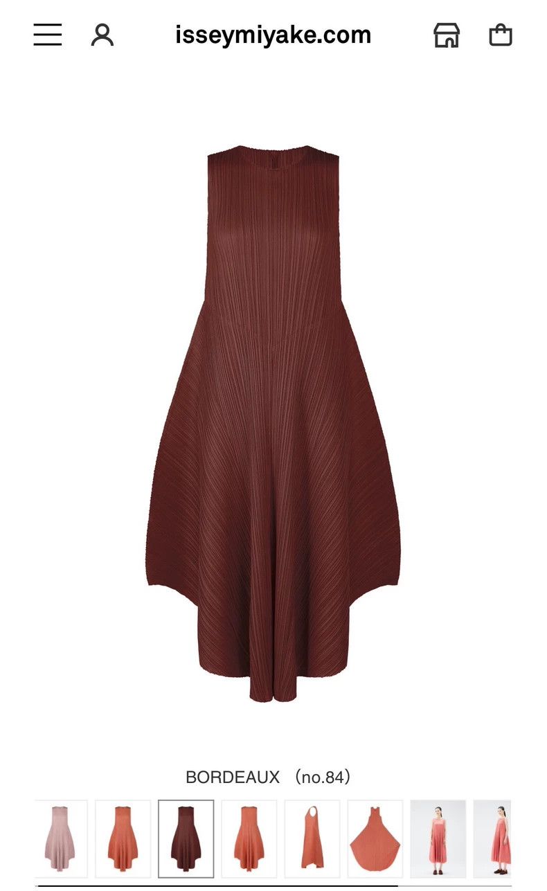 Issey Miyake Issey Miyake size:5 Bordeaux red shining dress Size XS / US 0-2 / IT 36-38 - 1 Thumbnail