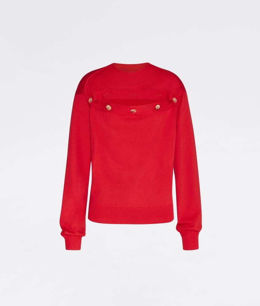 Bottega Veneta o1y0725 Sweater in Red Size S / US 4 / IT 40 - 1 Thumbnail